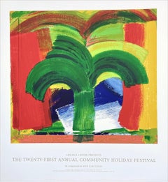 IN TANGIER Limited Edition Hand Printed Serigraph, Abstract Palm Tree, Morocco