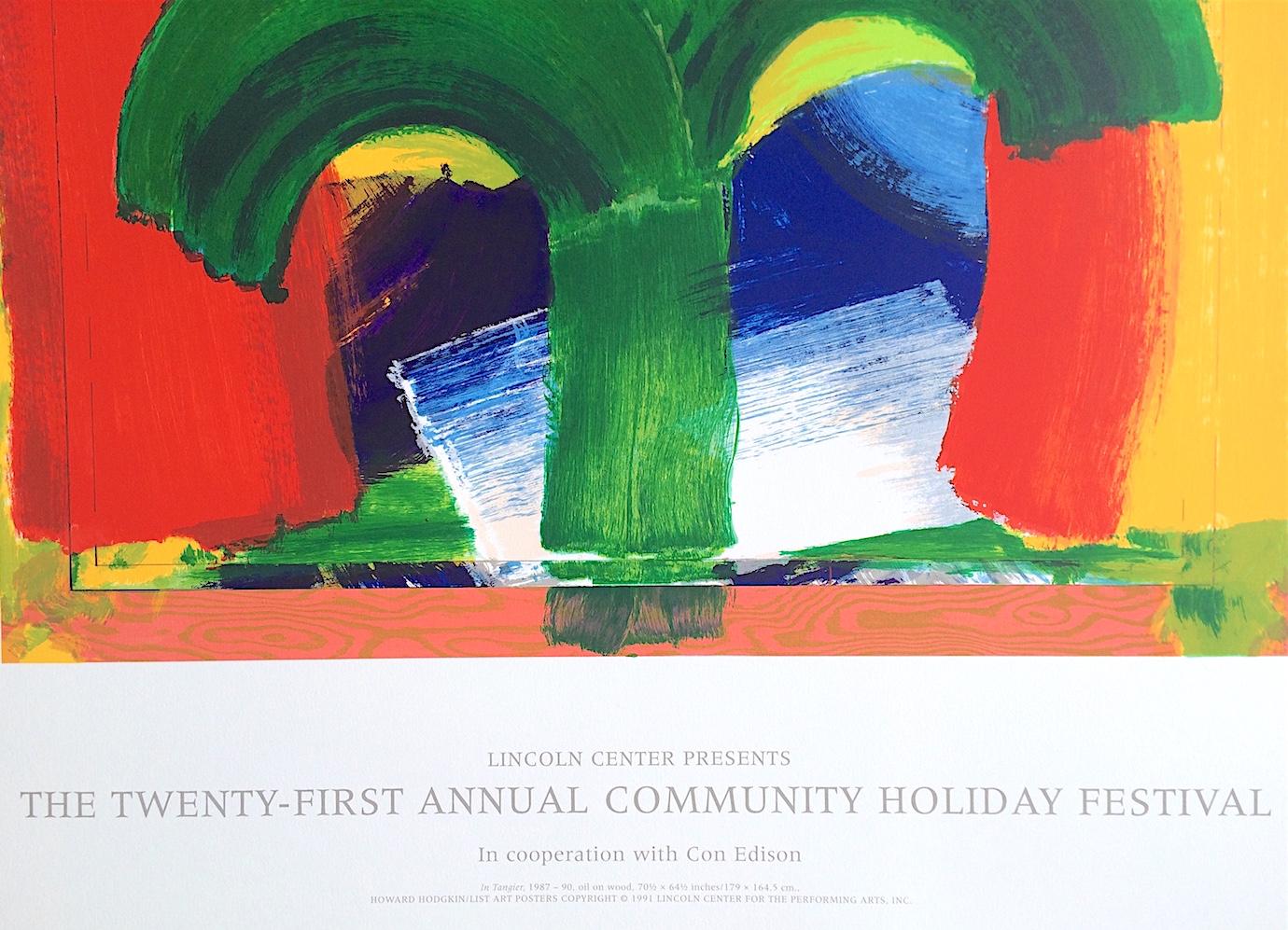 Howard Hodgkin (1932-2017), one of Britain’s greatest contemporary artists became best known for his vibrantly colored paintings that chronicle his personal experiences. IN TANGIER, a brilliantly colorful abstract landscape composition depicts a