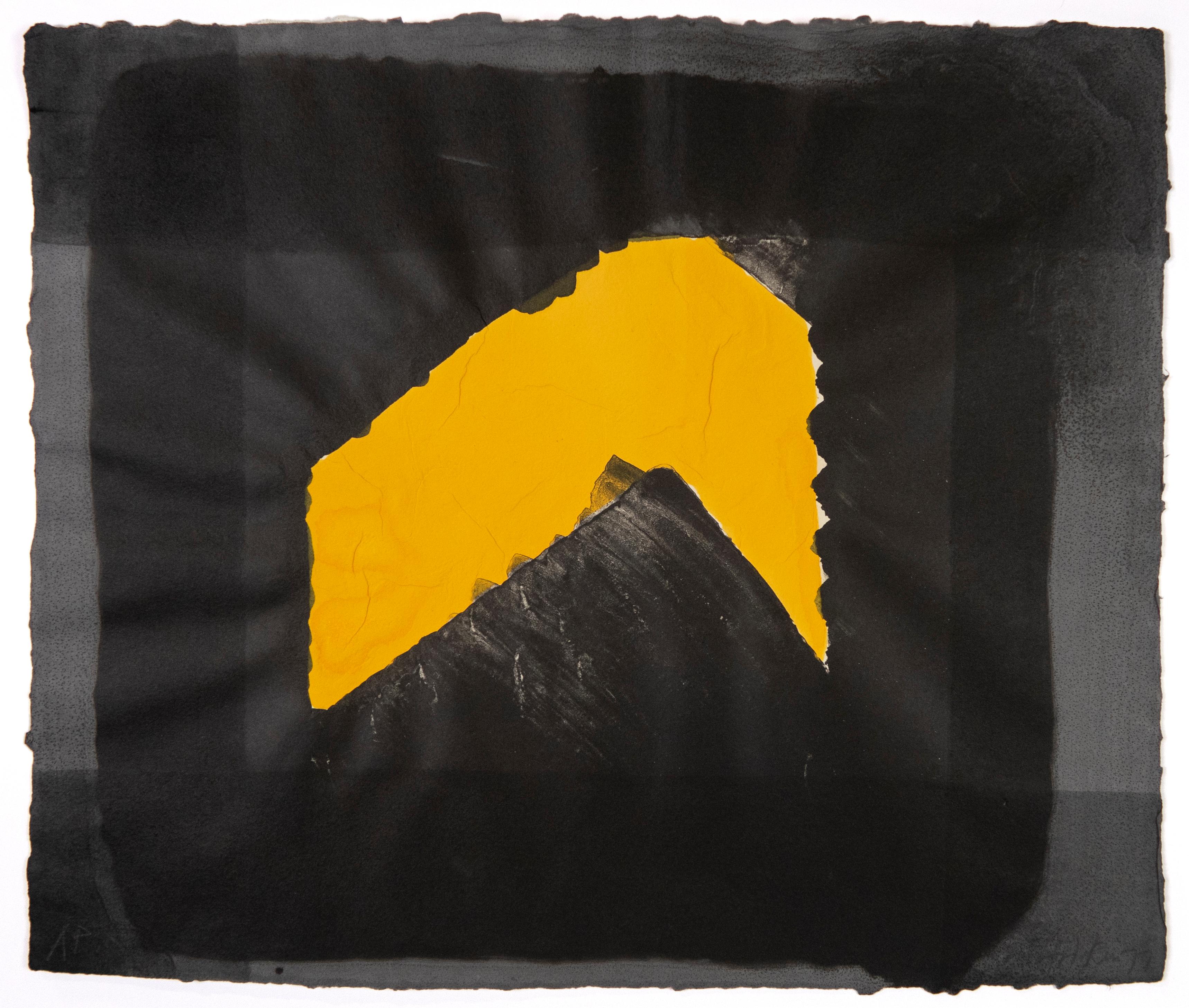 Jarid's Porch by Howard Hodgkin: abstract black grey and yellow gouache 