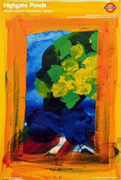 Poster originale d'epoca della metropolitana di Londra LT Highgate Ponds Howard Hodgkin Art
