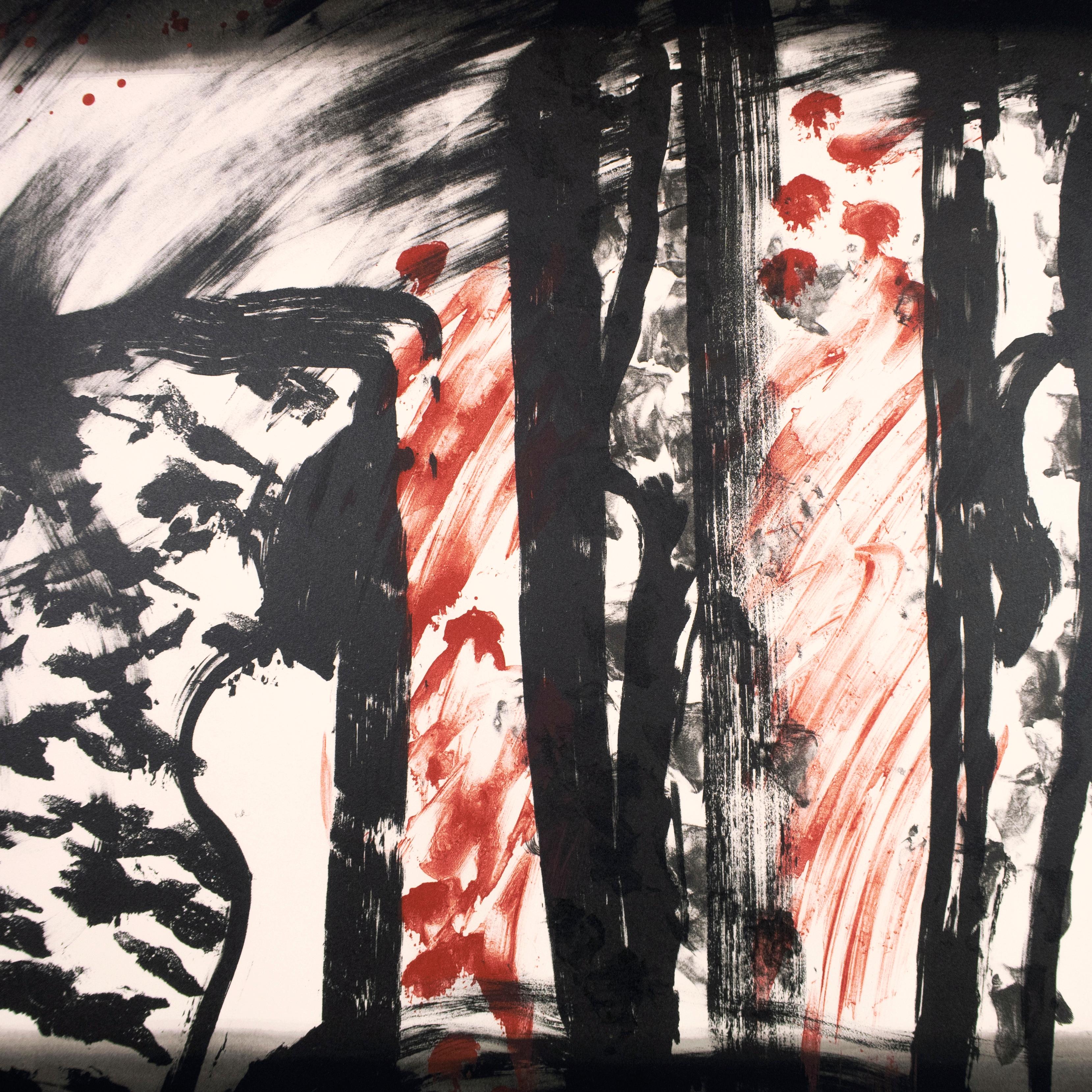 Sable Howard Hodgkin peinture abstraite sépia noir et blanc ton terre imprimé en vente 2