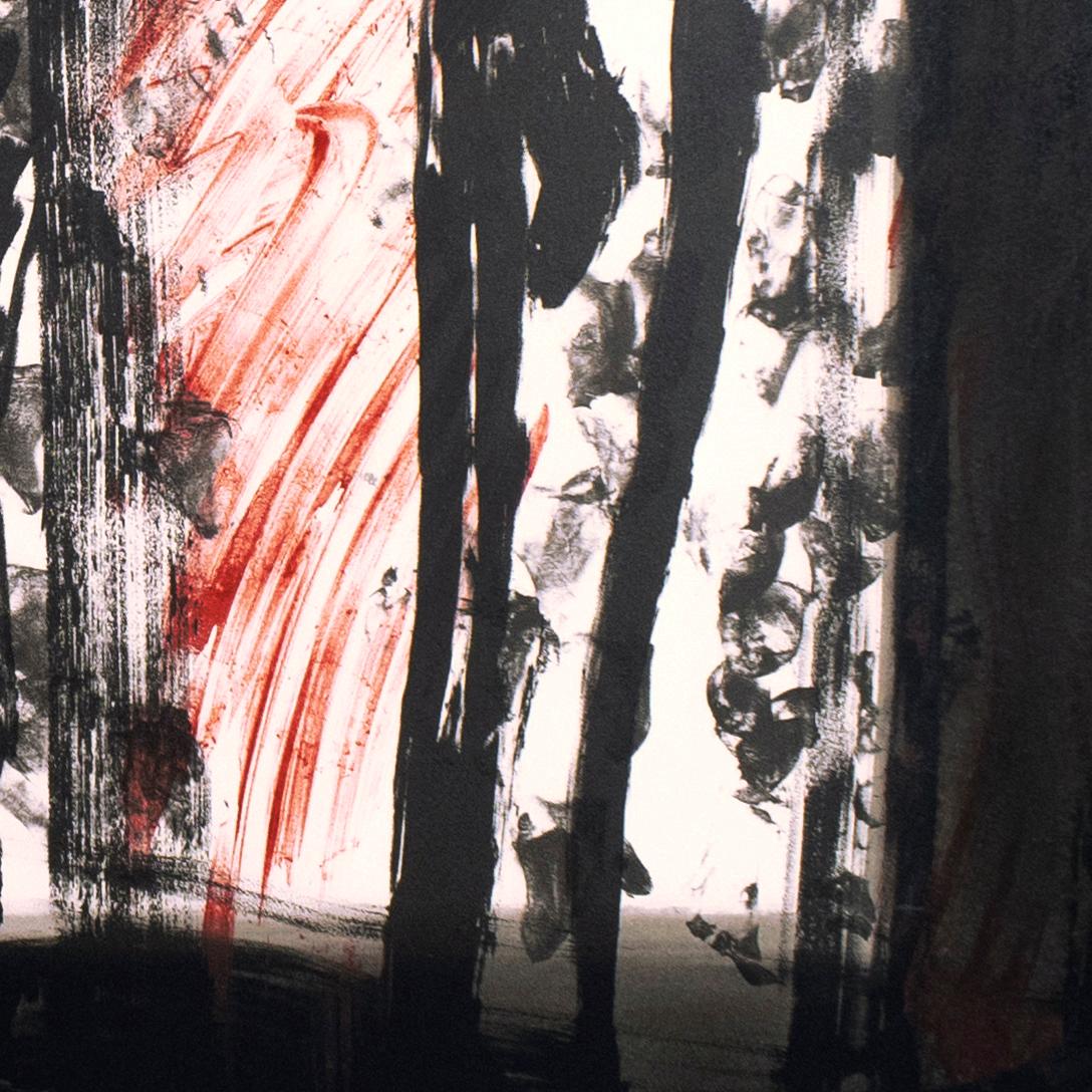 Sable Howard Hodgkin peinture abstraite sépia noir et blanc ton terre imprimé en vente 4