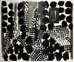 Souvenir: large scale black white and gray abstract interior scene 