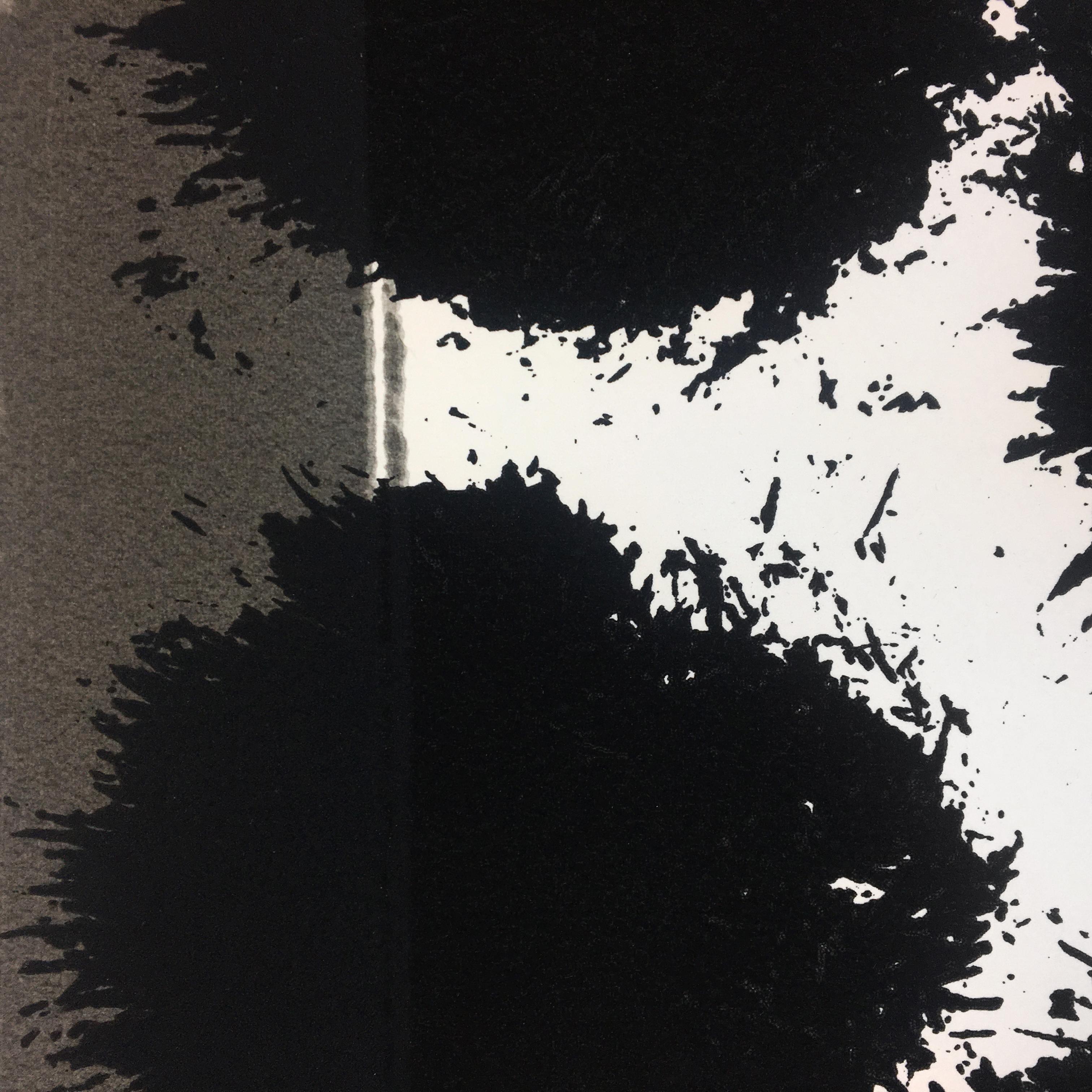 Souvenir, Howard Hodgkin: large scale black white gray abstract interior scene  For Sale 2