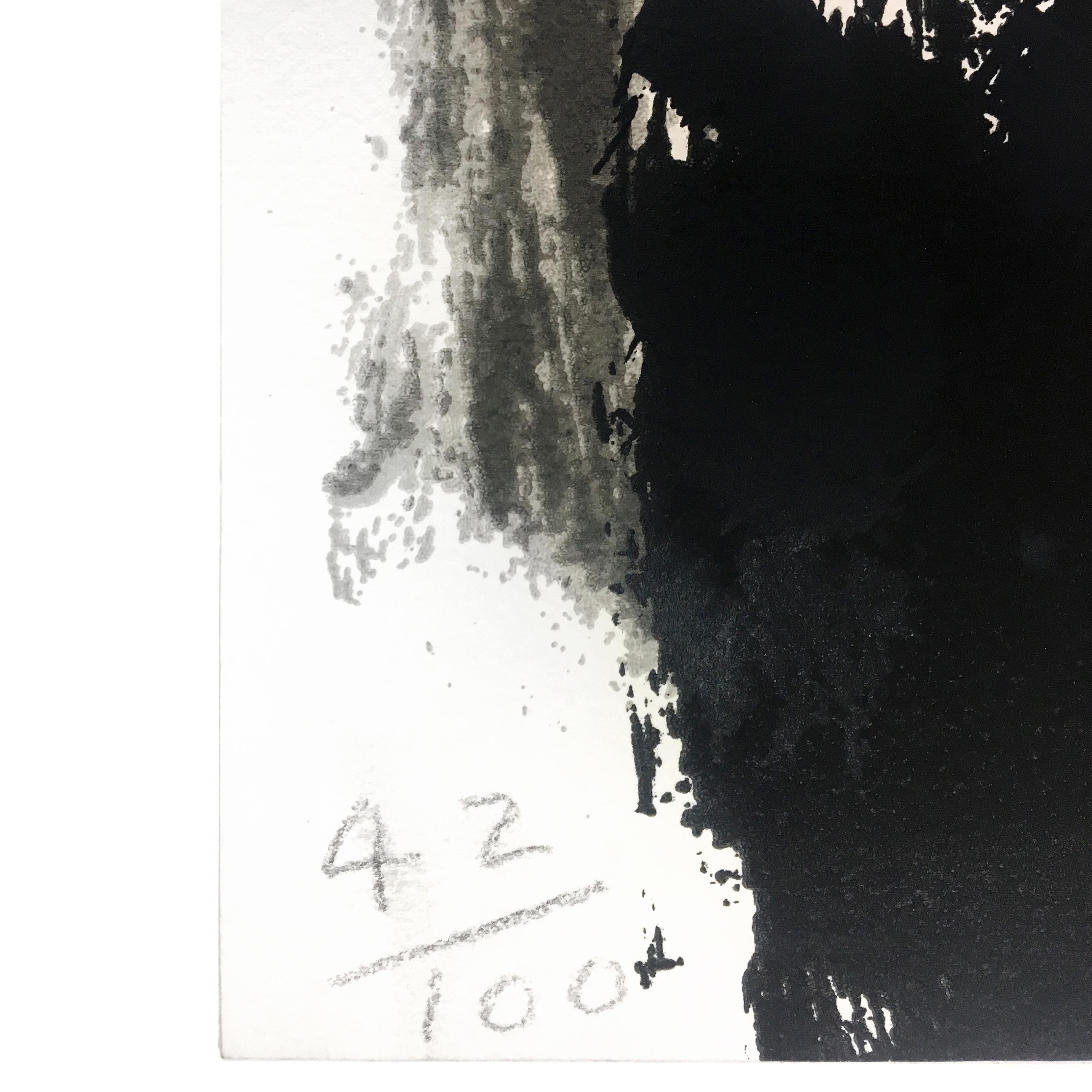 Souvenir, Howard Hodgkin: large scale black white gray abstract interior scene  2