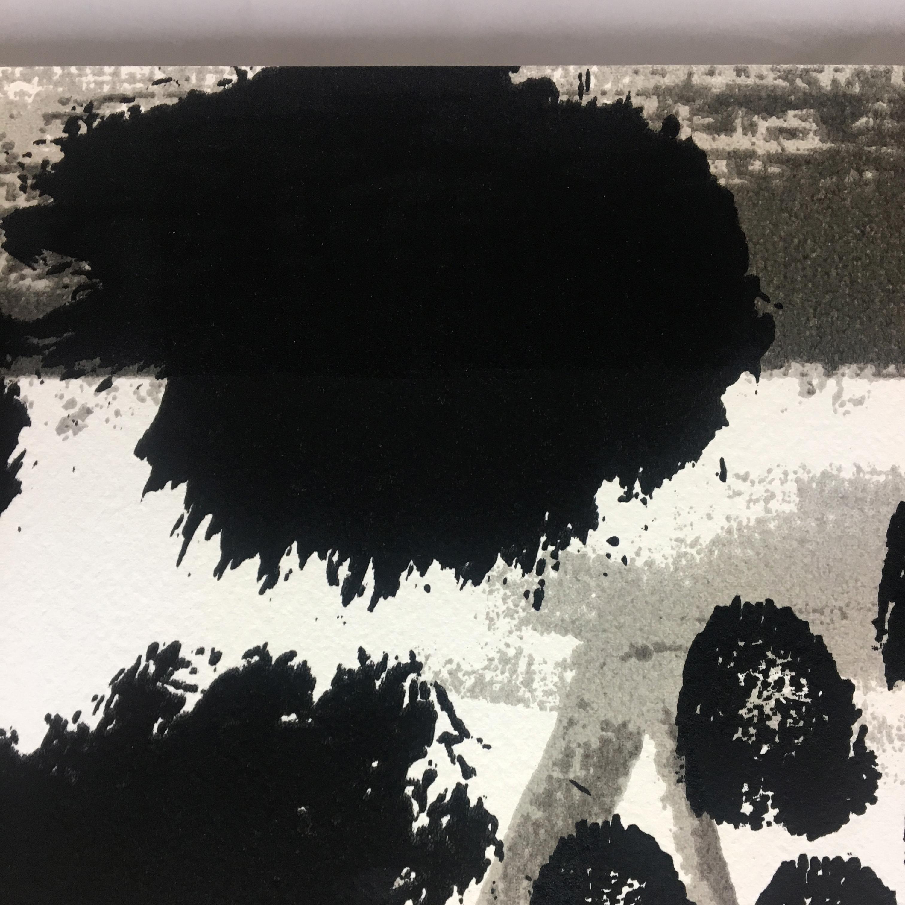Souvenir, Howard Hodgkin: large scale black white gray abstract interior scene  For Sale 4