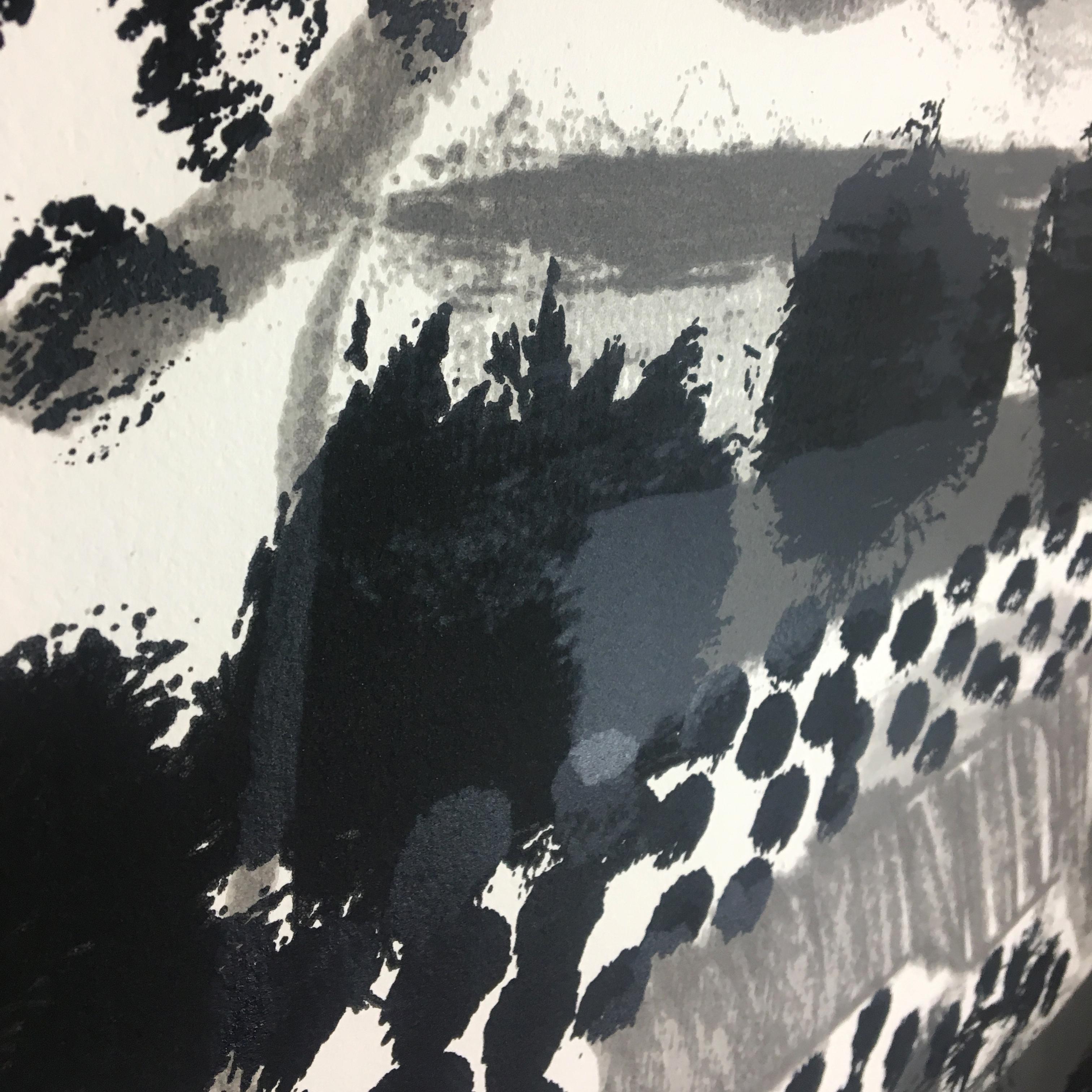 Souvenir, Howard Hodgkin: large scale black white gray abstract interior scene  For Sale 8