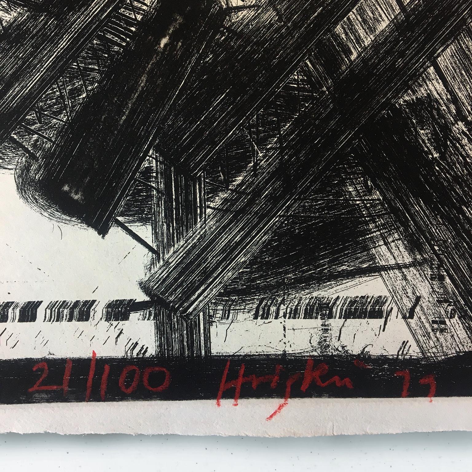 Whiting Aloud nel Museo d'Arte Moderna, Hodgkin, astratto in bianco e nero - Print di Howard Hodgkin