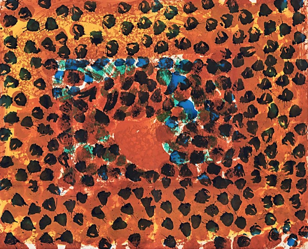 Venedig, Nachmittag ist ein großformatiges Bild mit wunderbarer Präsenz, das der britische Kolorist Howard Hodgkin 1995 als handgemalte Radierung und Aquatinta mit Karborundum auf 16 Blatt Velin Arches Papier schuf.  Das vom Künstler mit Bleistift