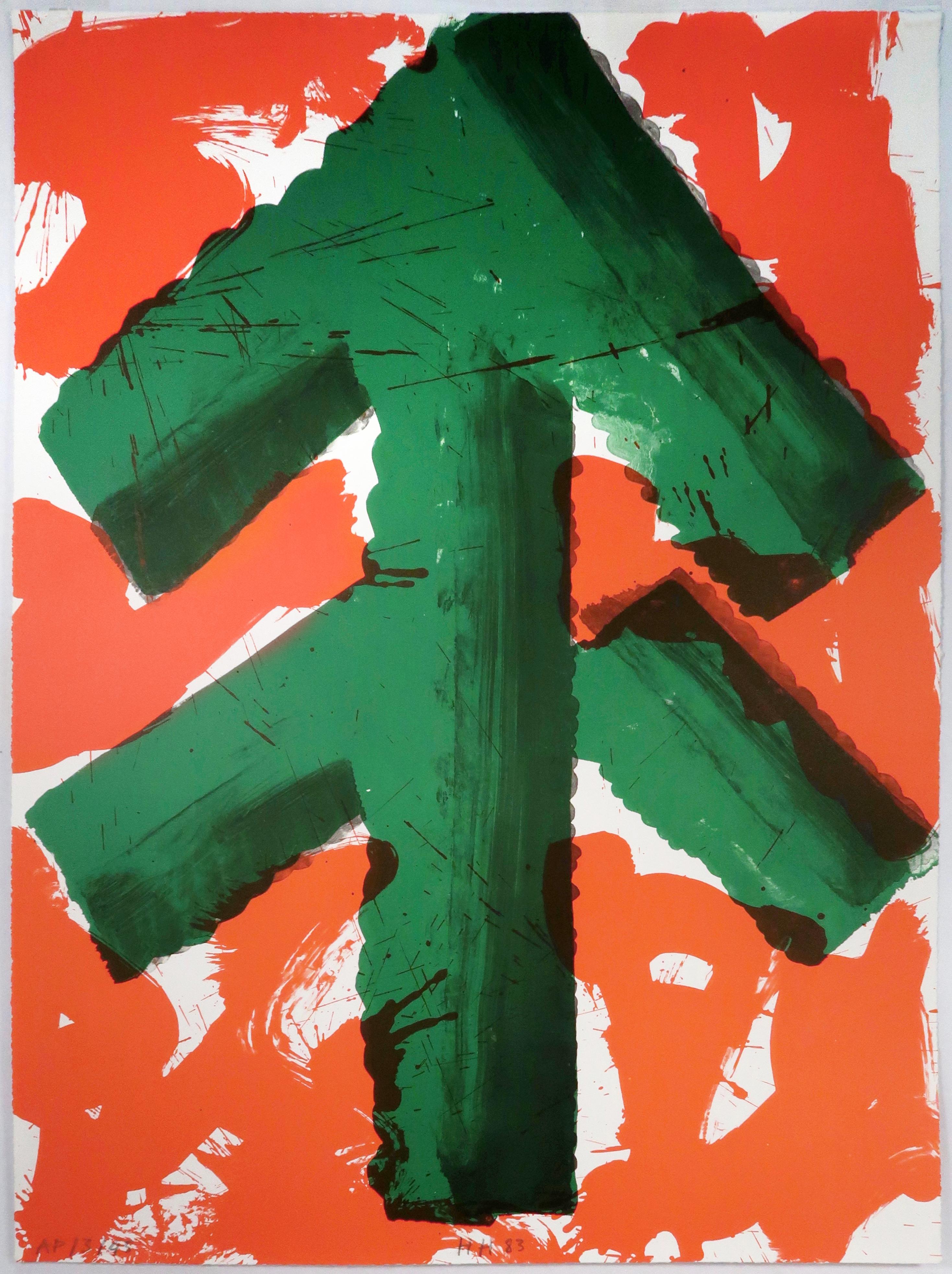 Howard Hodgkin Landscape Print - Welcome (Commissioned by Andy Warhol for Olympics): abstract red and green 