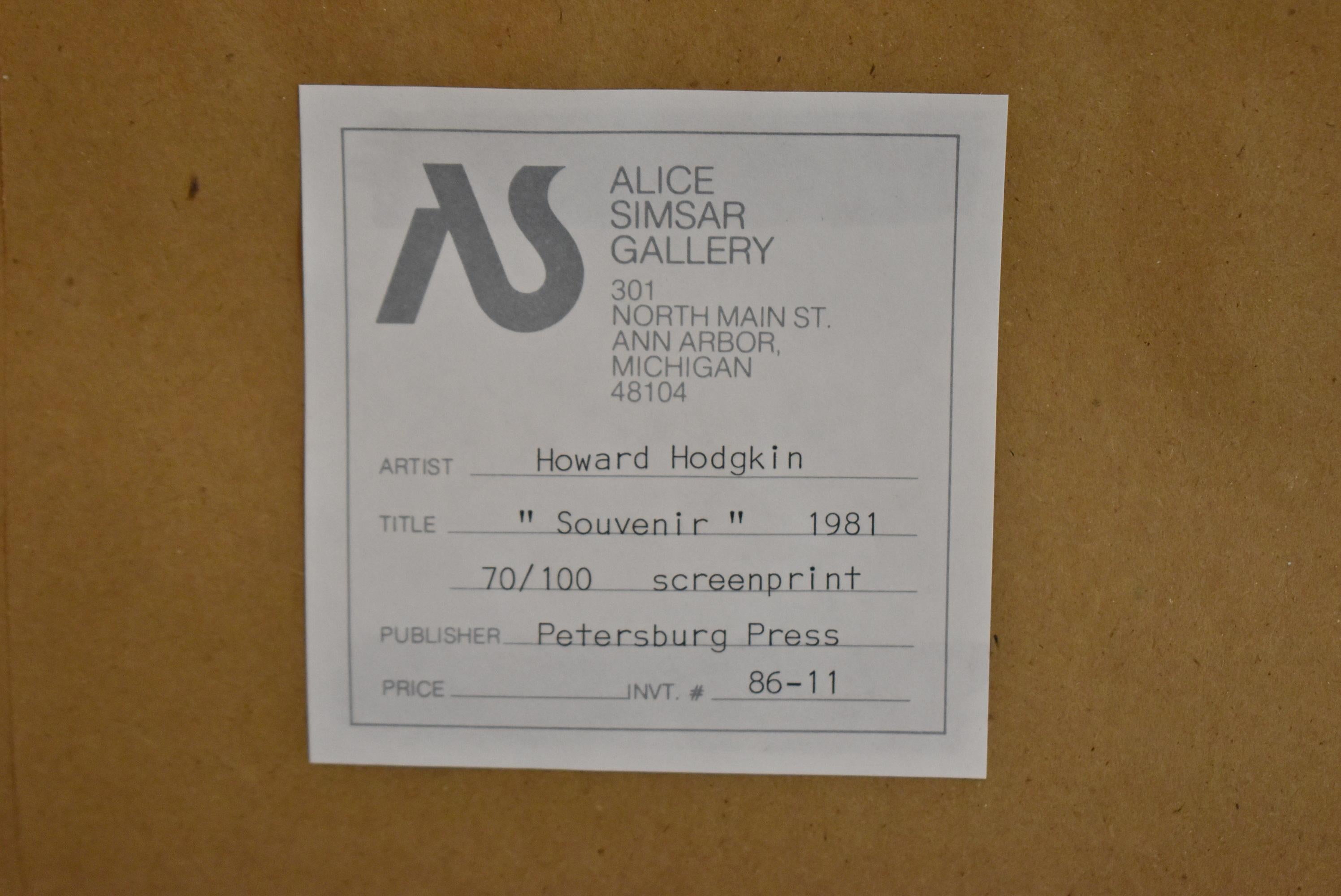 Paper Howard Hodgkin Souvenir Screen Print 1981 70/100 Edition For Sale