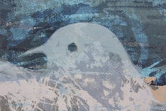 Blue Abstract Bird Painting