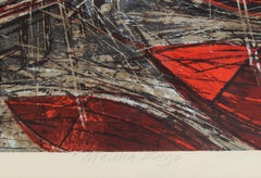 Marina Edge, Signed Modern Lithograph by Howard Bradford