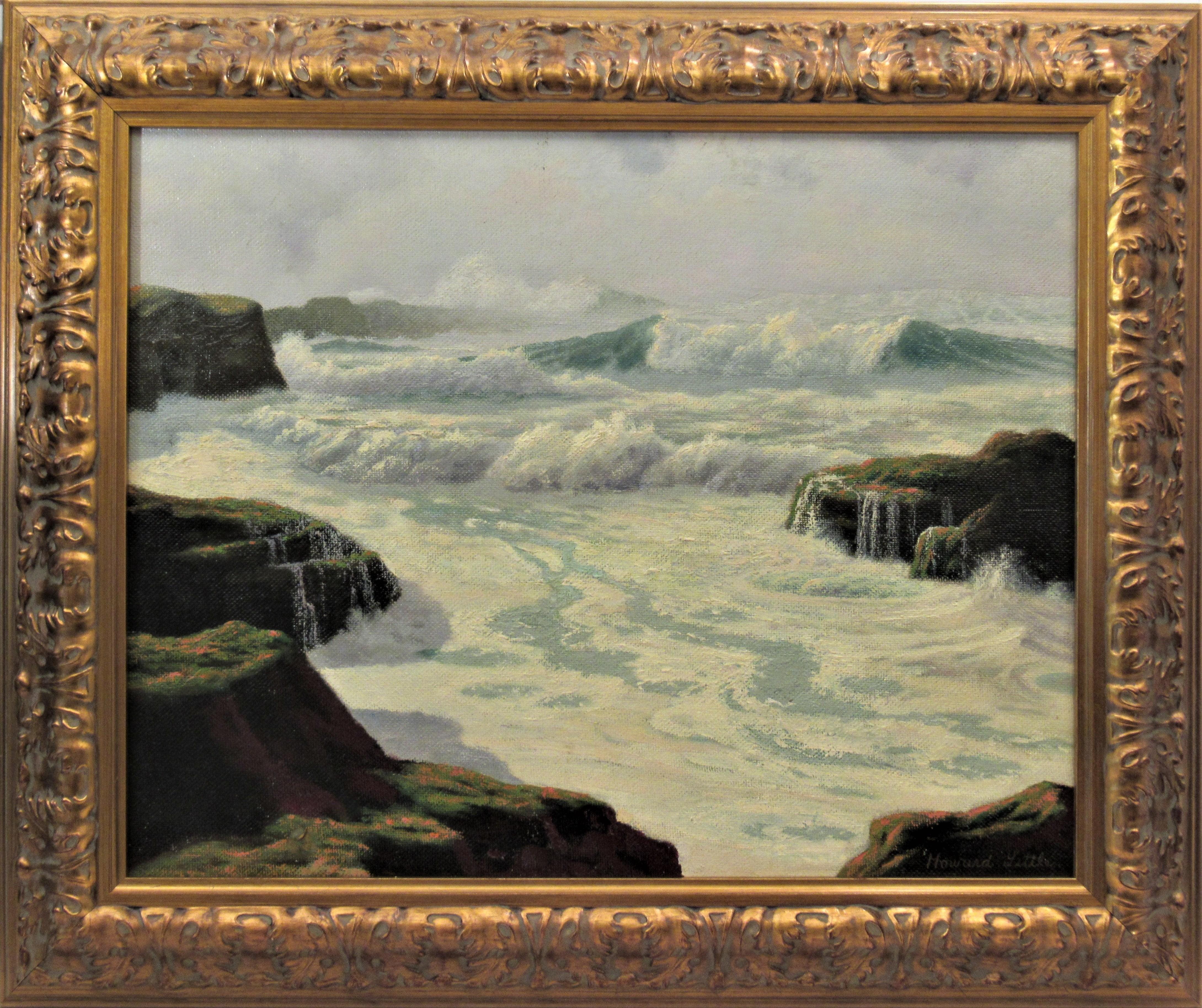 Howard John Little Landscape Painting - The Fog Rolls in Oregon Coast