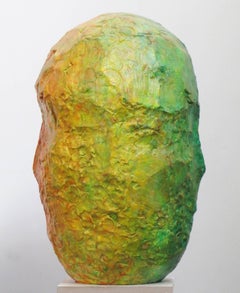 Large Head (Watcher)" in rainbow bright orange, yellow, green, blue, and pink