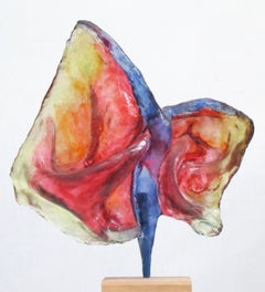 "Shell Dance 12 (Butterfly)" translucent wings flutter in blue, red and yellow