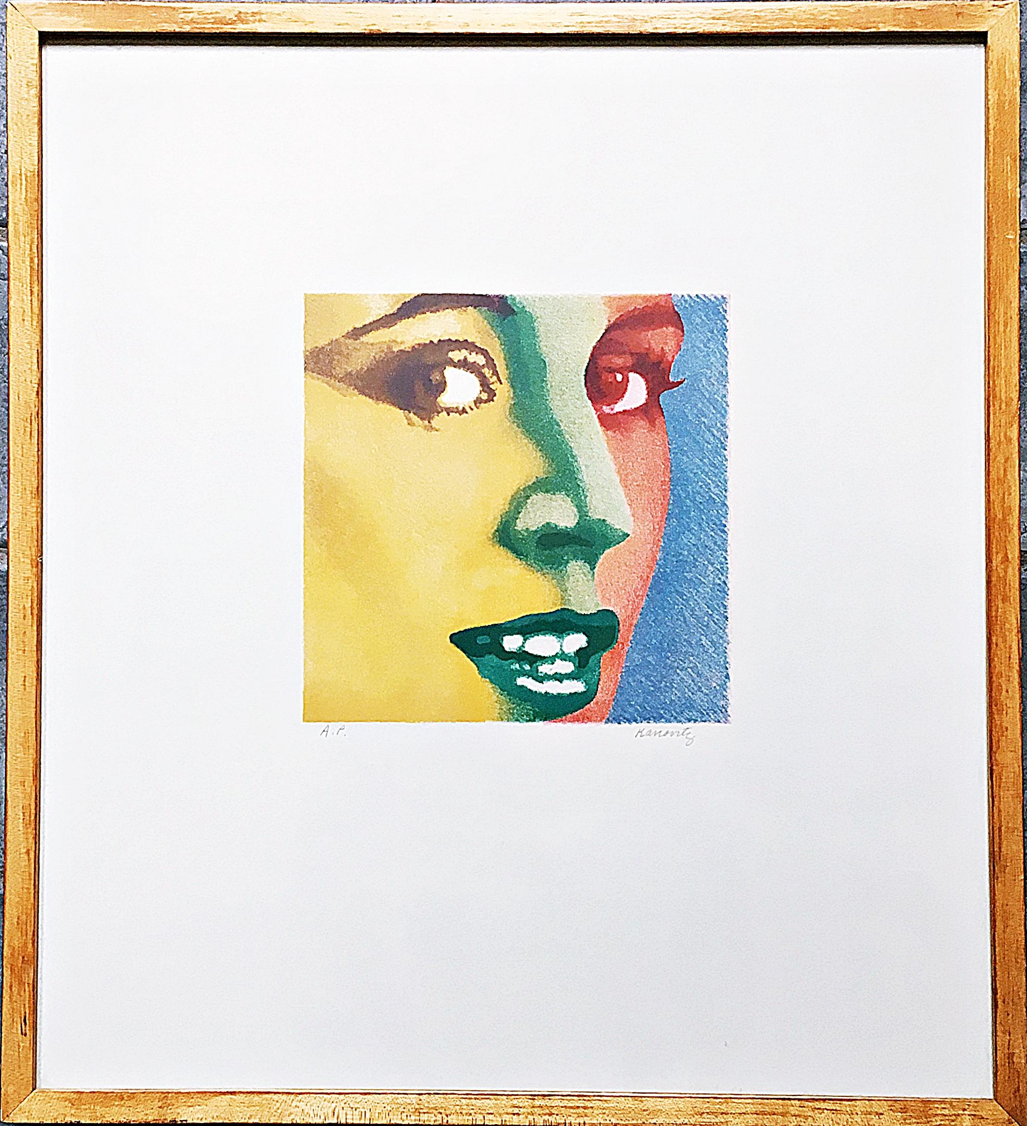 Looking at Me, photorealist art Signed twice with heart drawing and inscription - Print by Howard Kanovitz