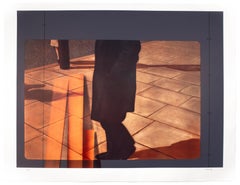 Kanovitz Surrealist cityscape street scene with pedestrians and geometric forms
