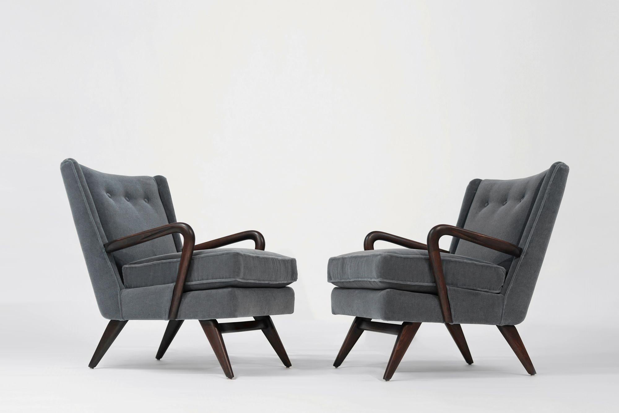Mid-Century Modern Howard Keith “Bambino” Lounge Chairs in Mohair, England, C.1950s