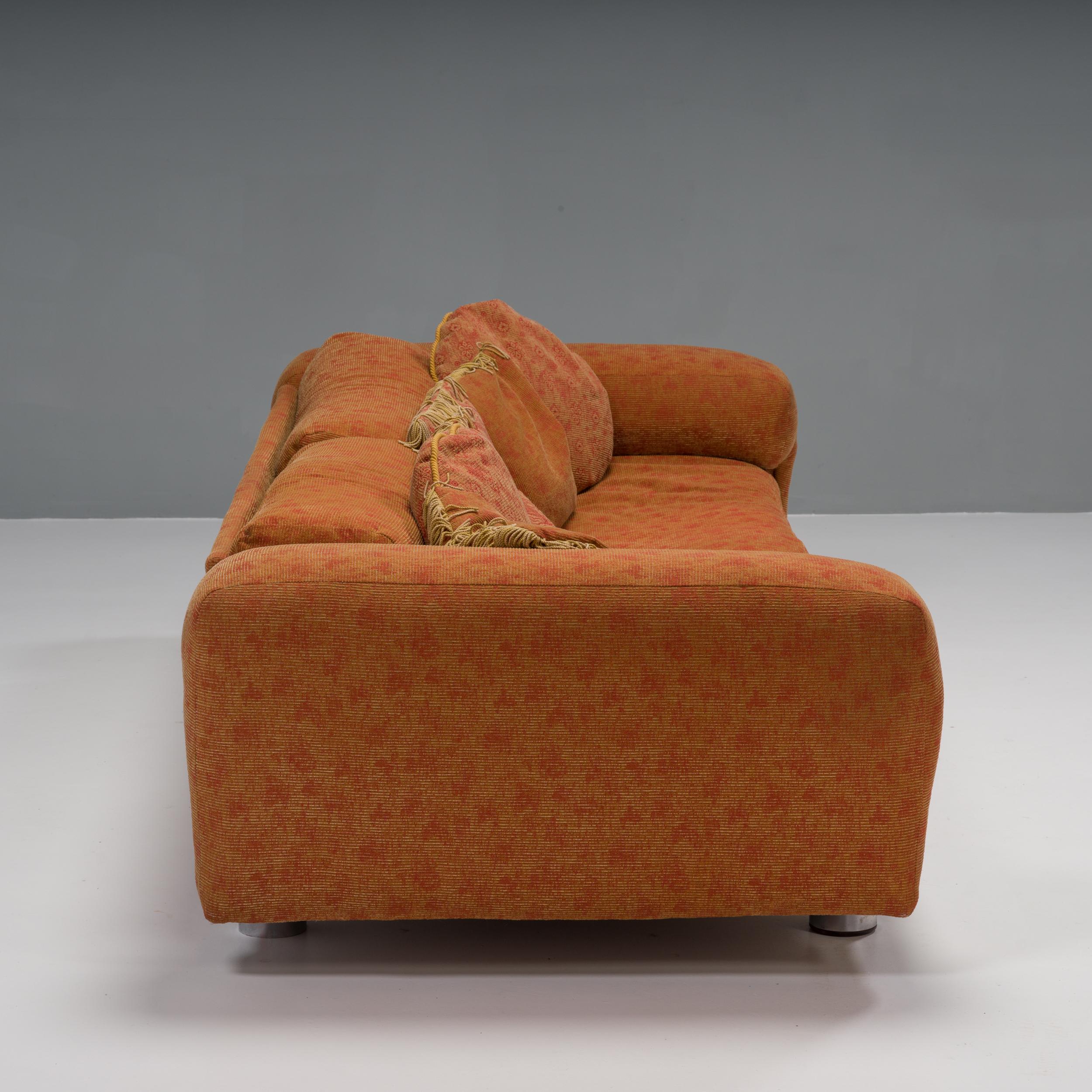 English Howard Keith by John Home Orange Fabric Diplomat Sofa