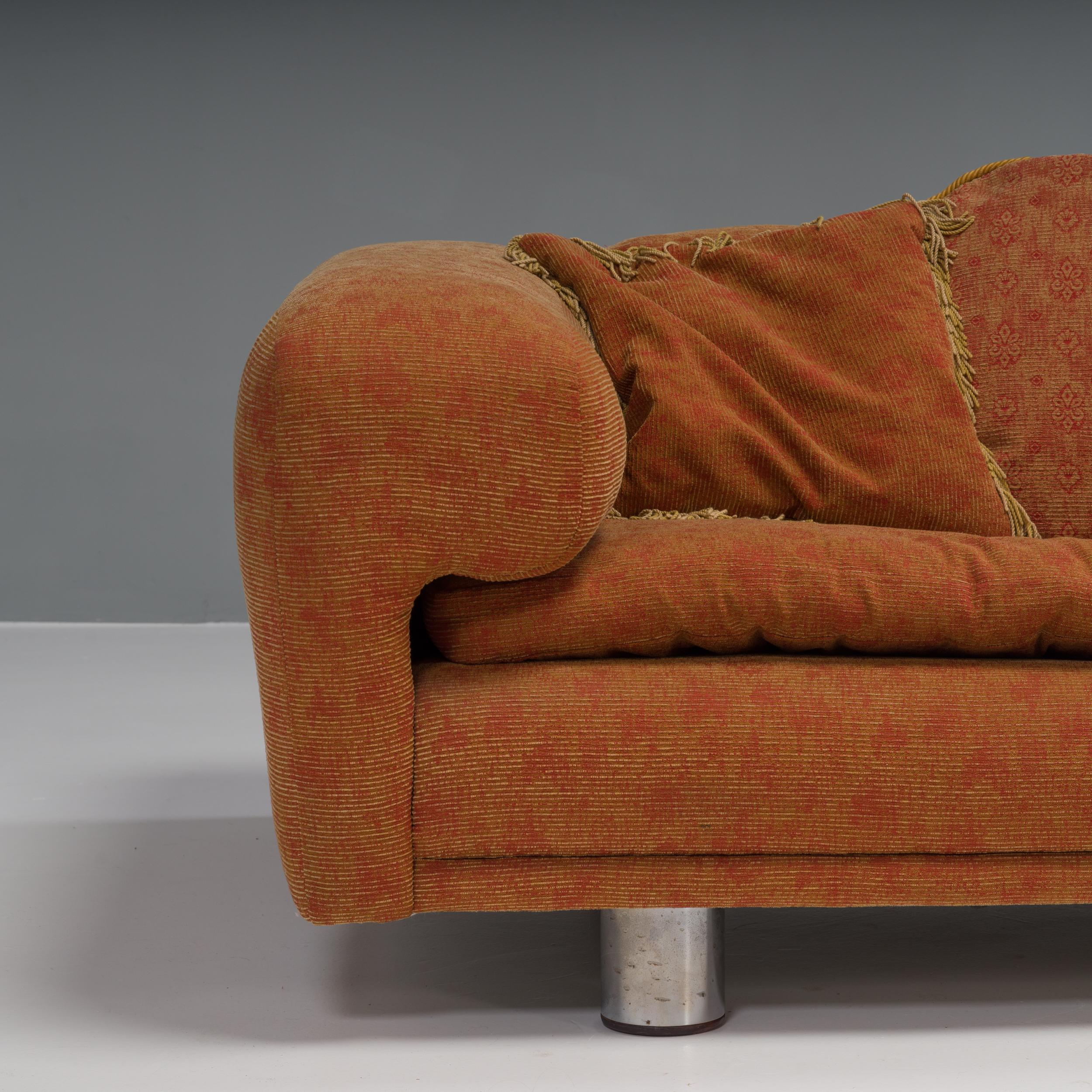 Late 20th Century Howard Keith by John Home Orange Fabric Diplomat Sofa