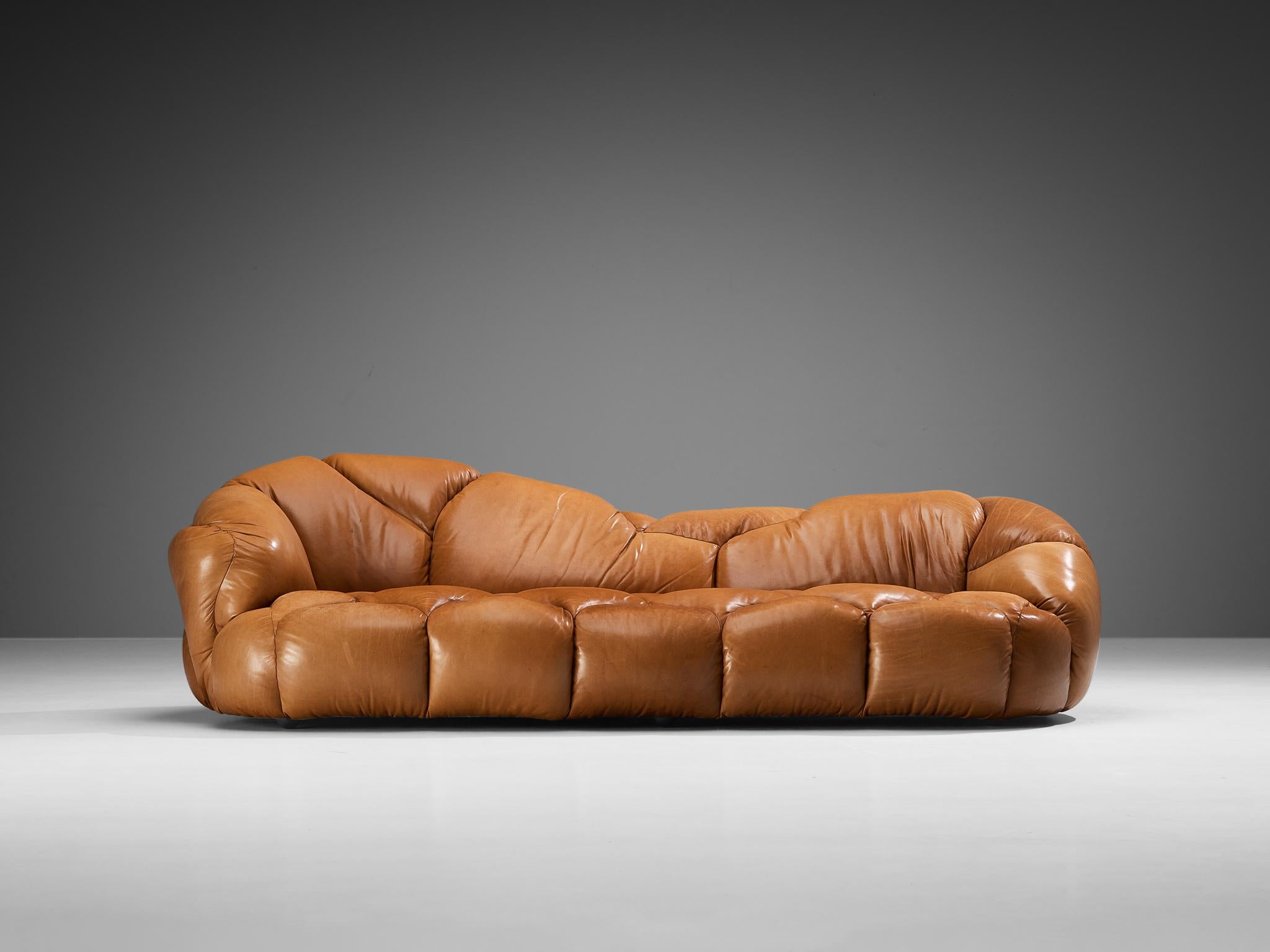 Howard Keith 'Cloud' Sofa in Brown Leather In Good Condition In Waalwijk, NL