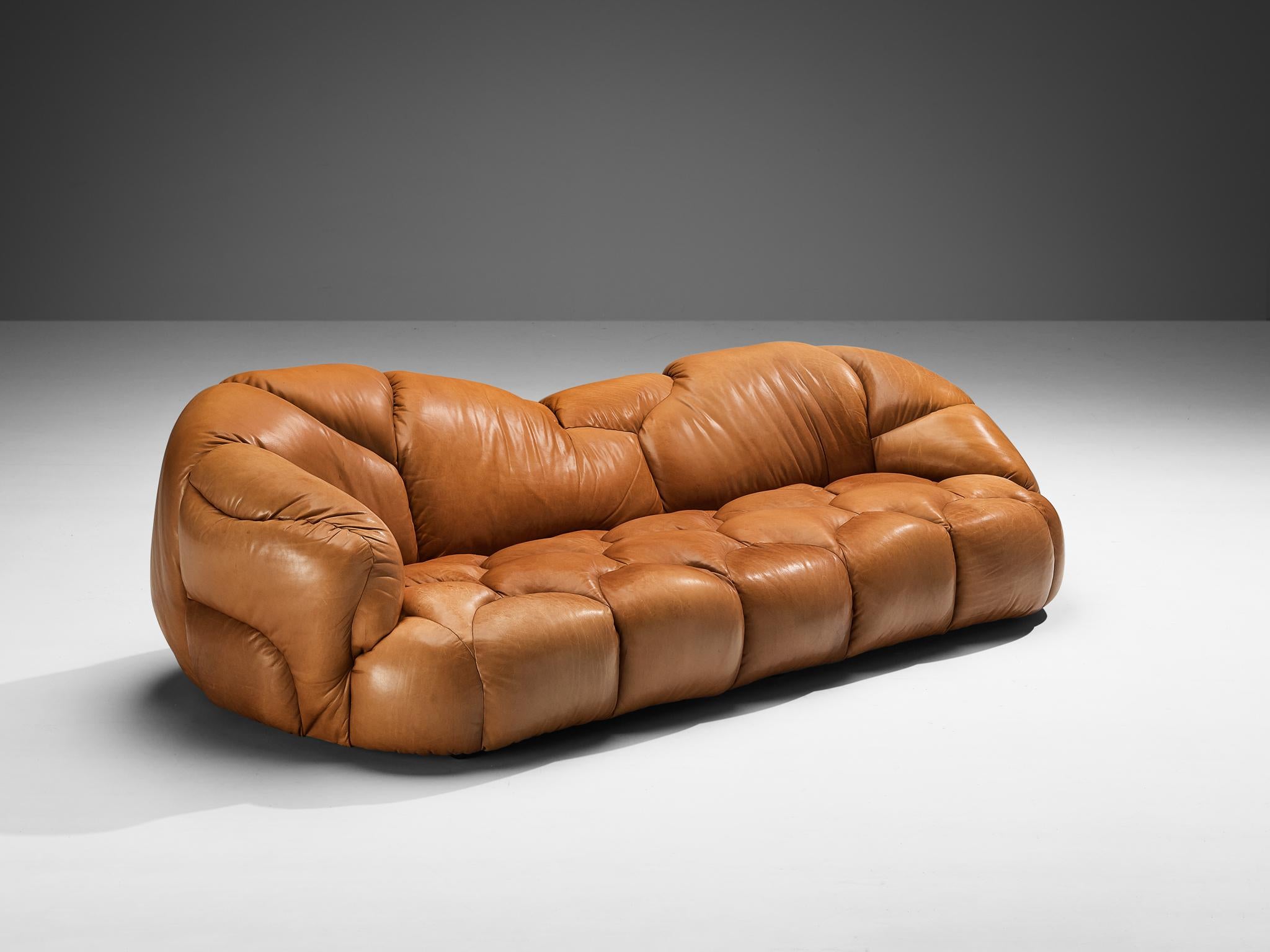Howard Keith 'Cloud' Sofa in Brown Leather In Good Condition In Waalwijk, NL