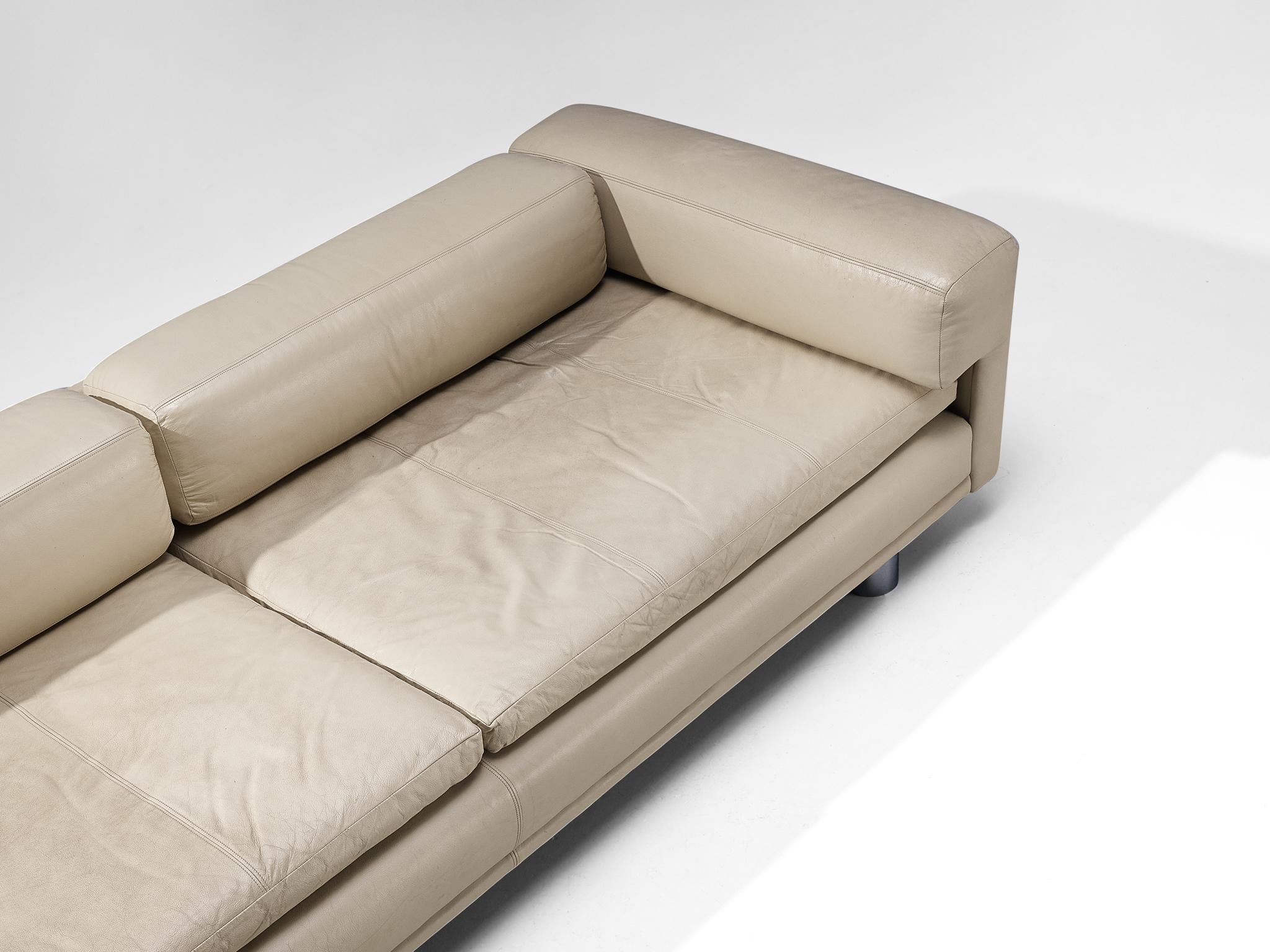 Post-Modern Howard Keith 'Diplomat' Sofa in Beige Leather 
