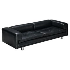 Canapé 'Diplomat' en cuir noir de Howard Keith 
