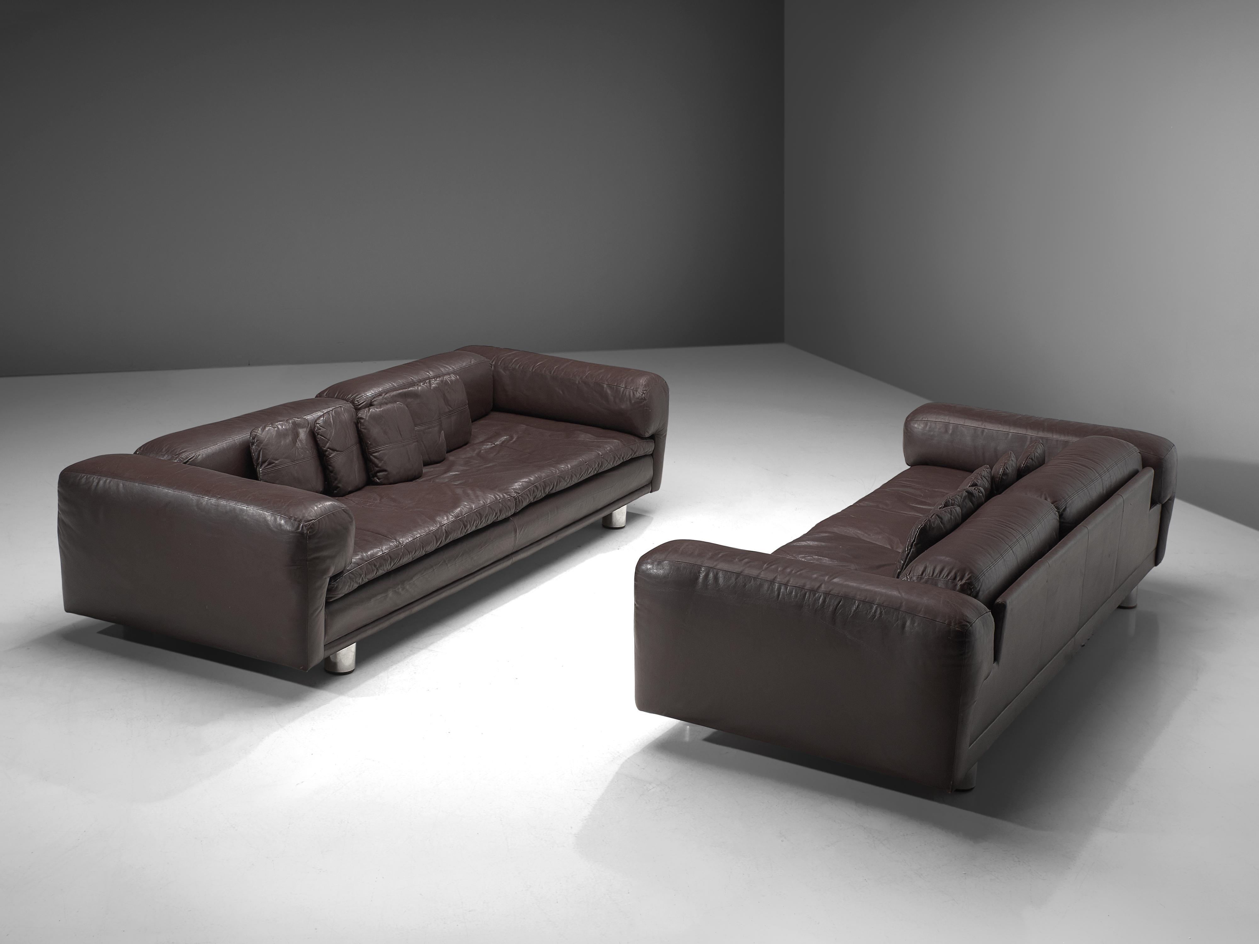 Howard Keith ‘Diplomat’ Sofa in Dark Brown Leather 4