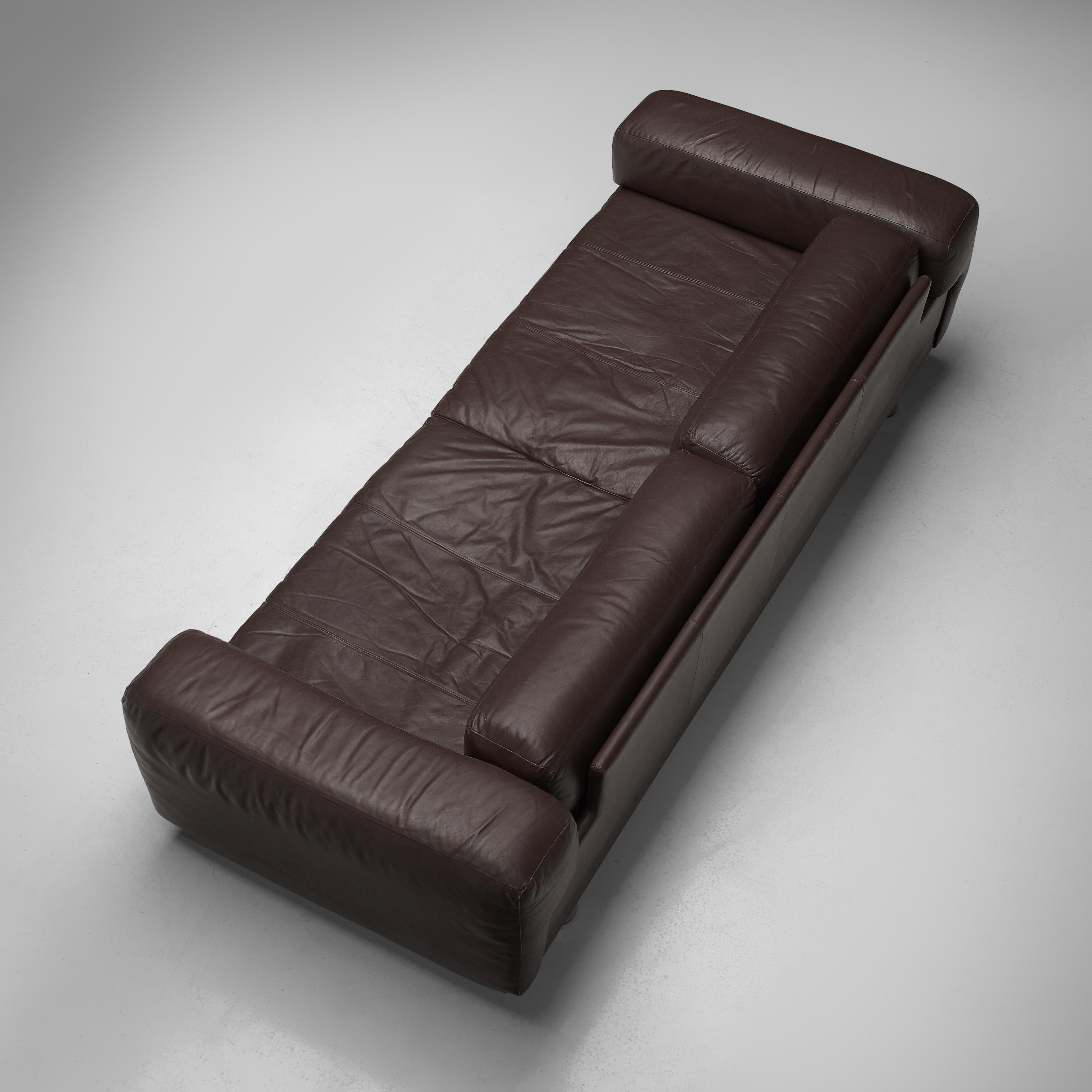Howard Keith ‘Diplomat’ Sofa in Dark Brown Leather 5