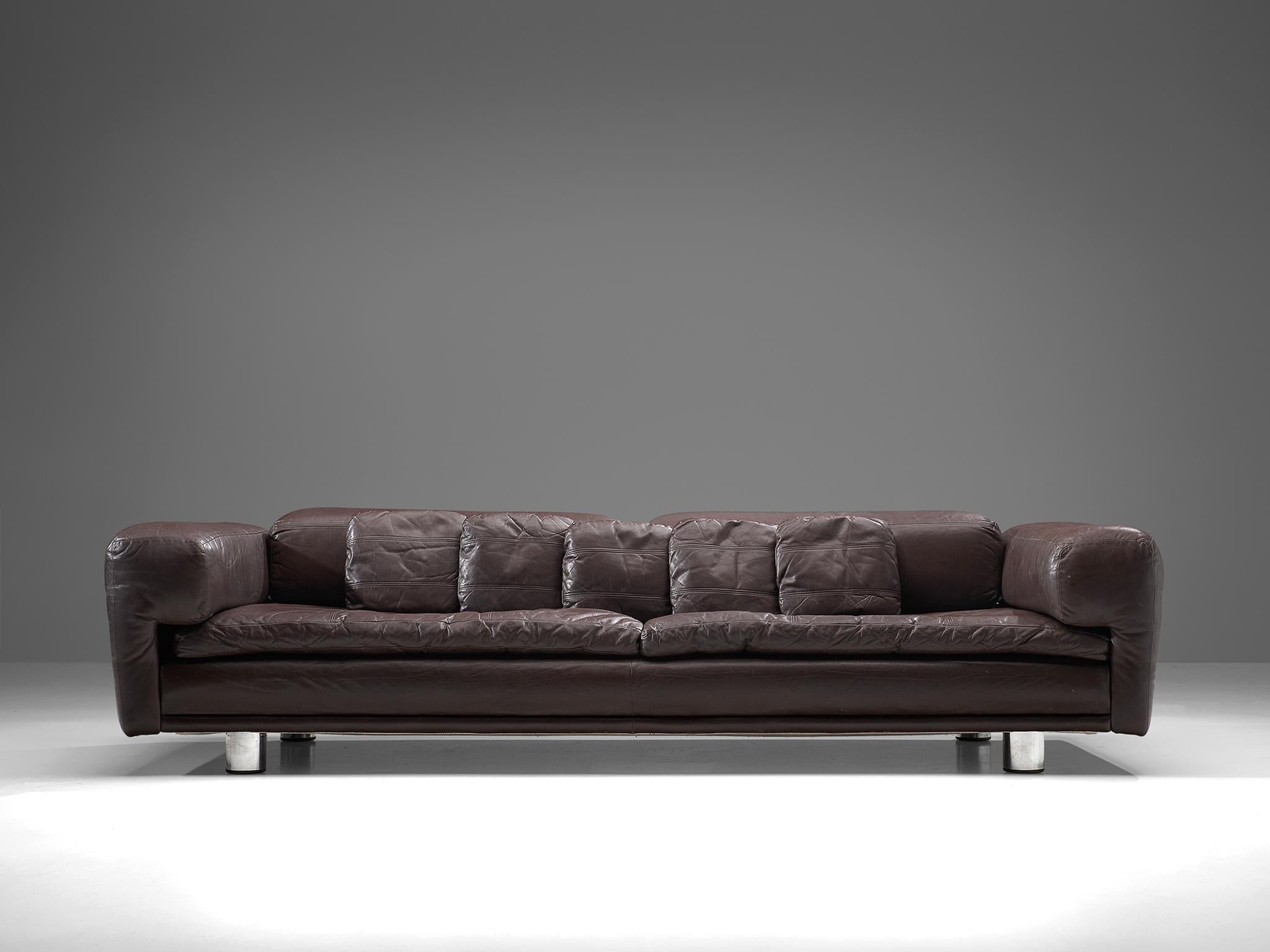 Late 20th Century Howard Keith ‘Diplomat’ Sofa in Dark Brown Leather 