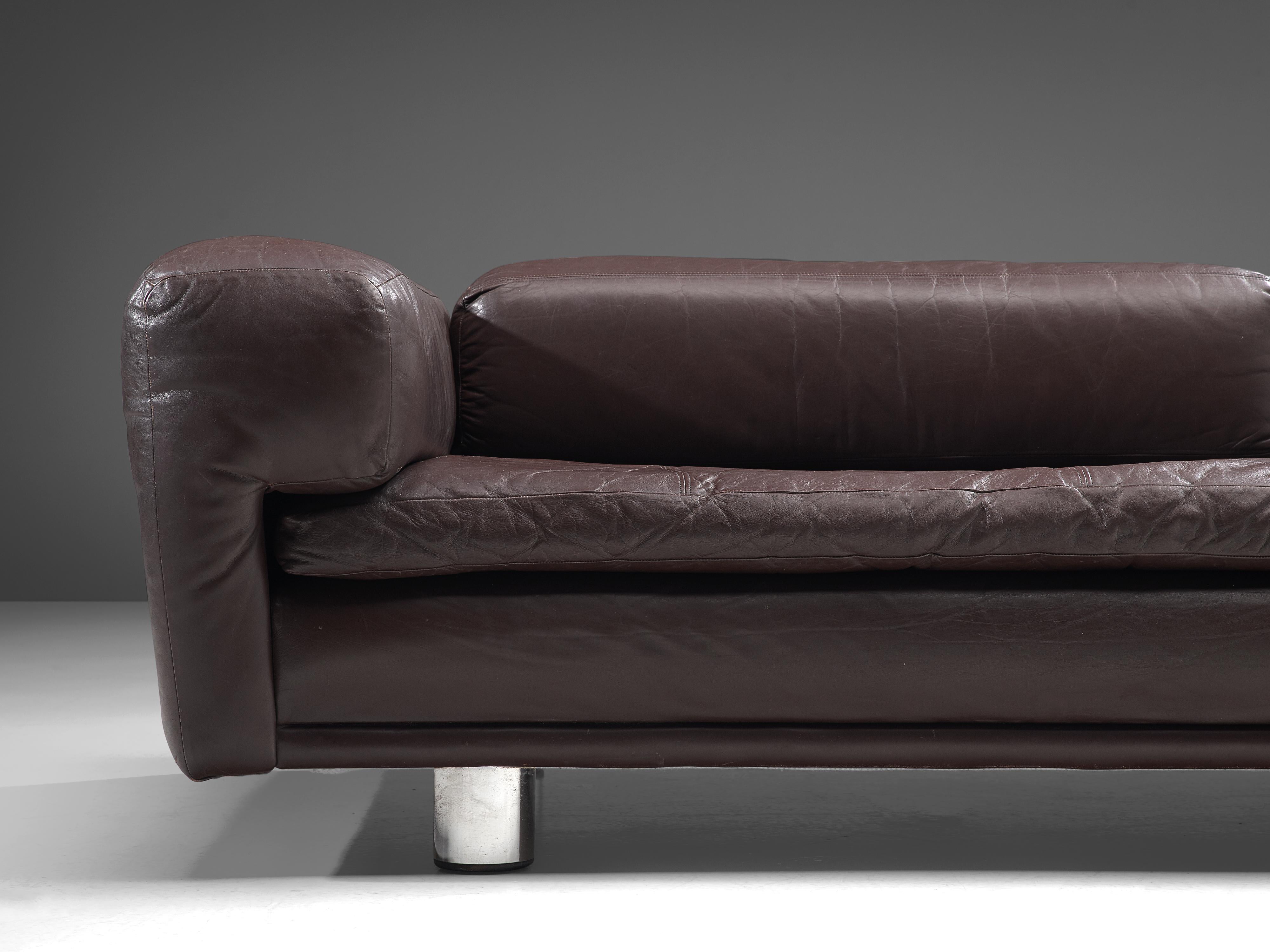 Howard Keith ‘Diplomat’ Sofa in Dark Brown Leather 1