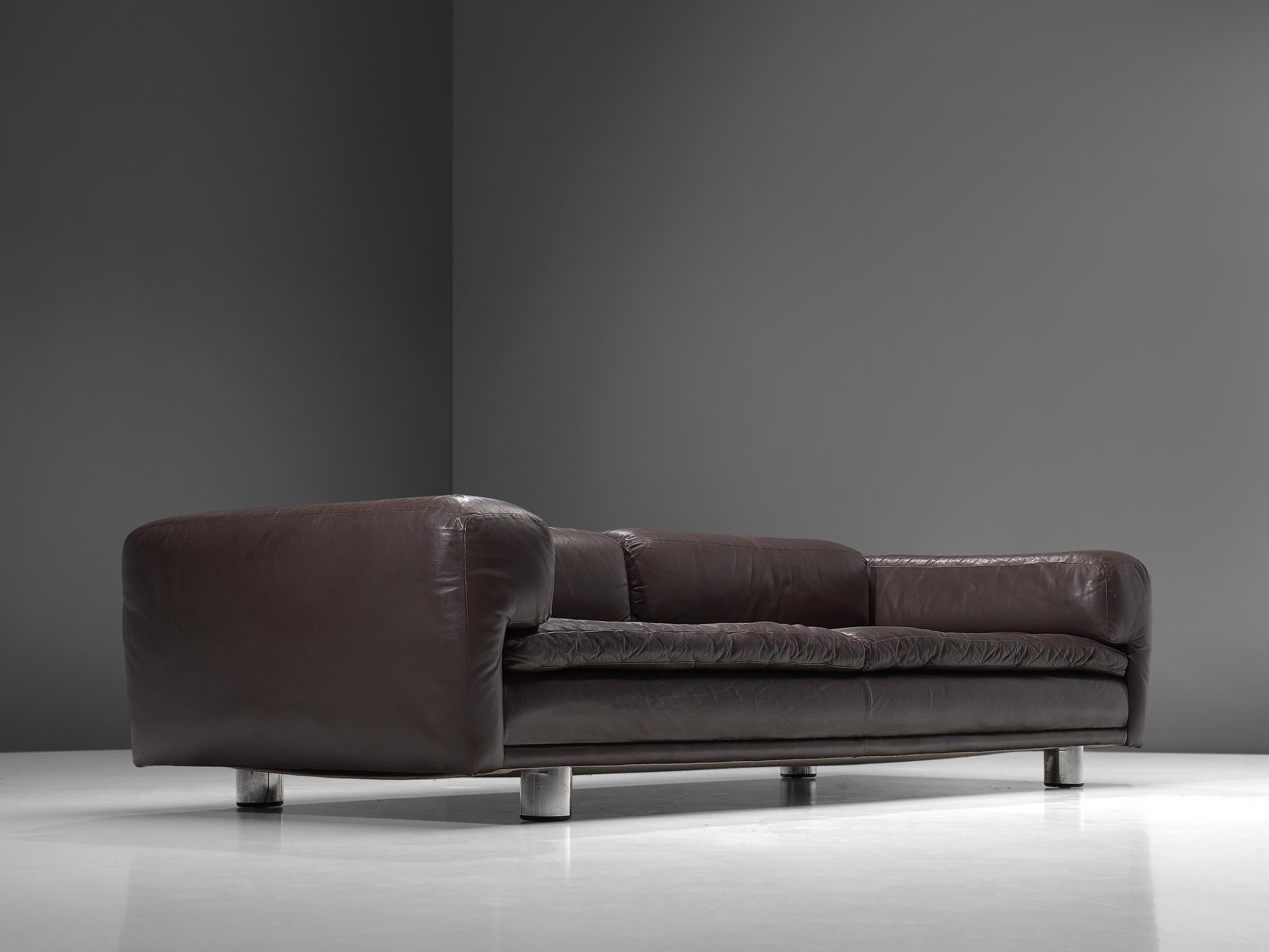 Howard Keith ‘Diplomat’ Sofa in Dark Brown Leather 1