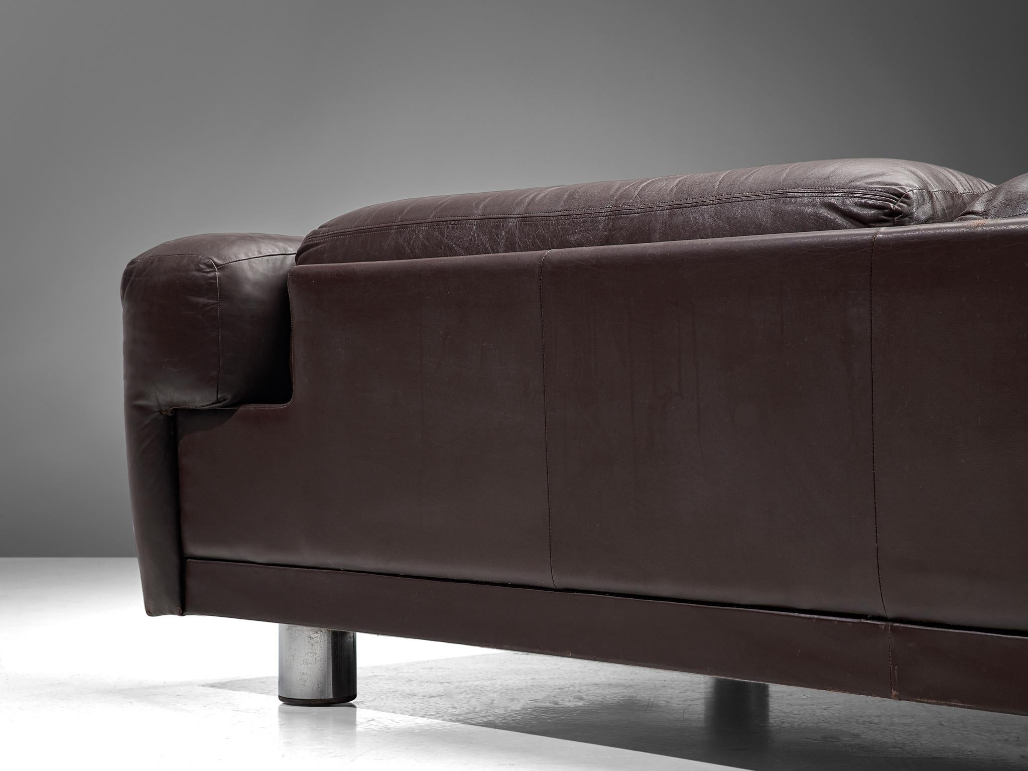 Howard Keith ‘Diplomat’ Sofa in Dark Brown Leather  1