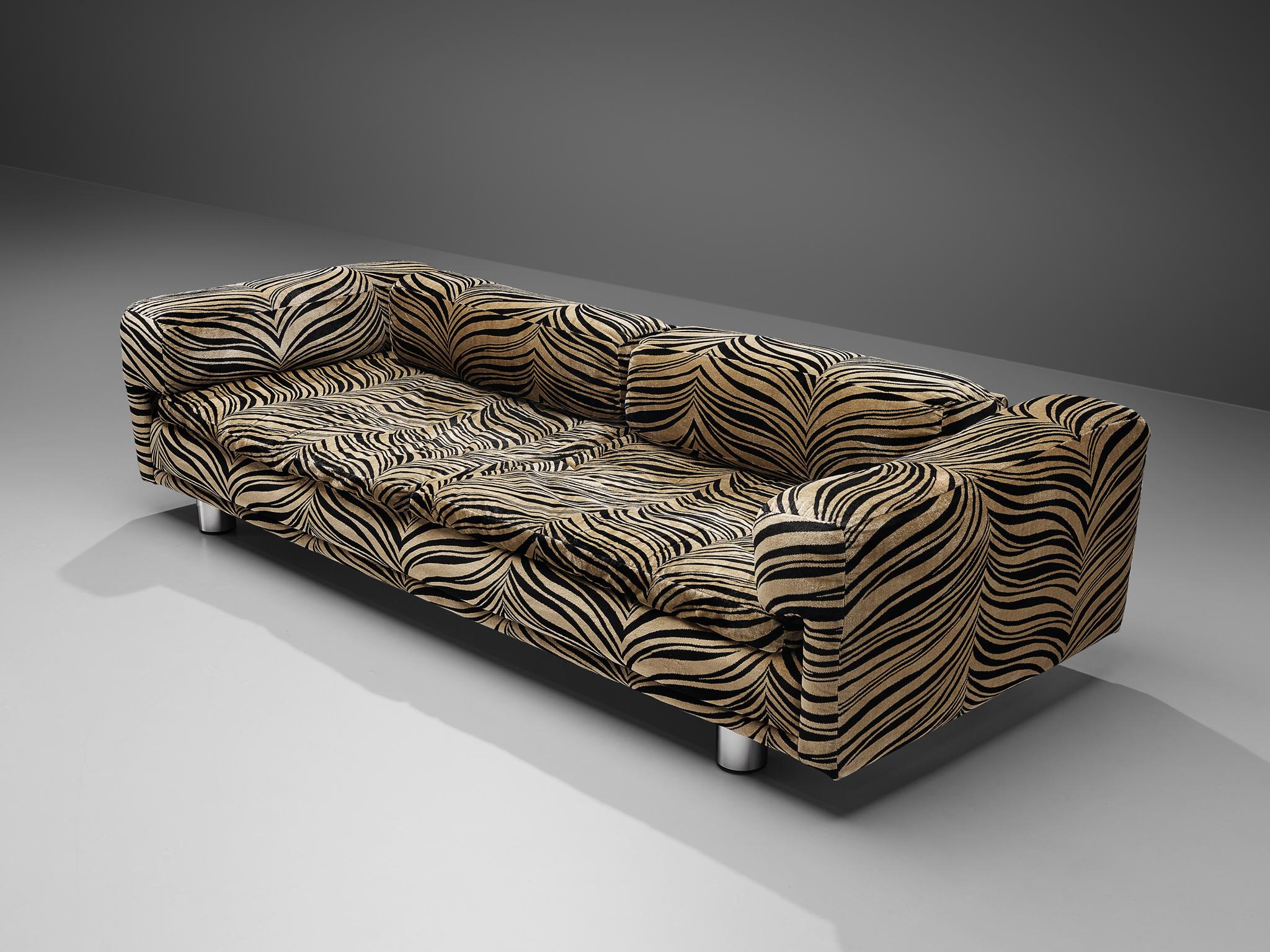 Mid-Century Modern Howard Keith 'Diplomat' Sofa in Original Striped Upholstery