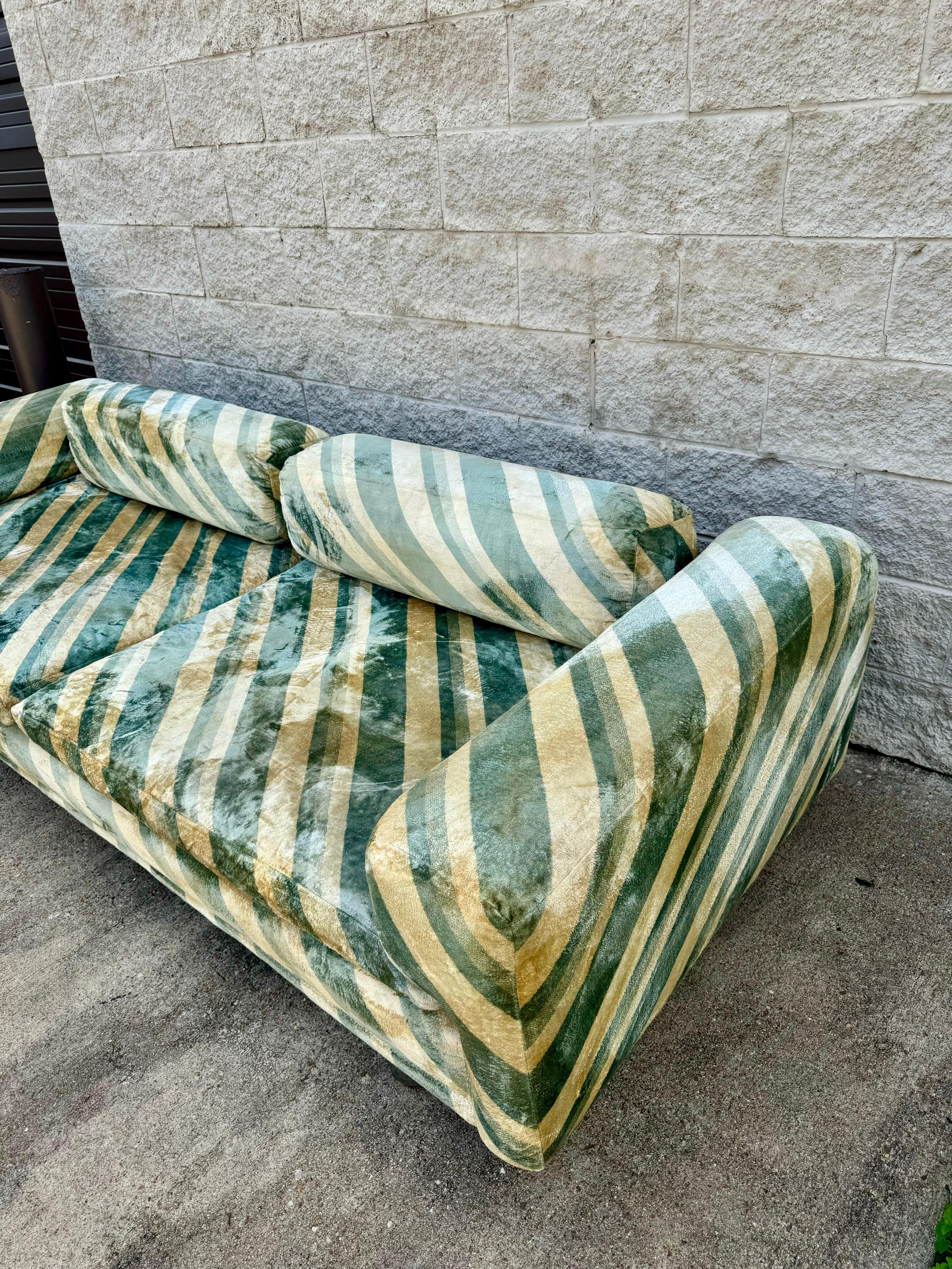 Space Age Howard Keith 'Diplomat' Sofa in Original Striped Upholstery