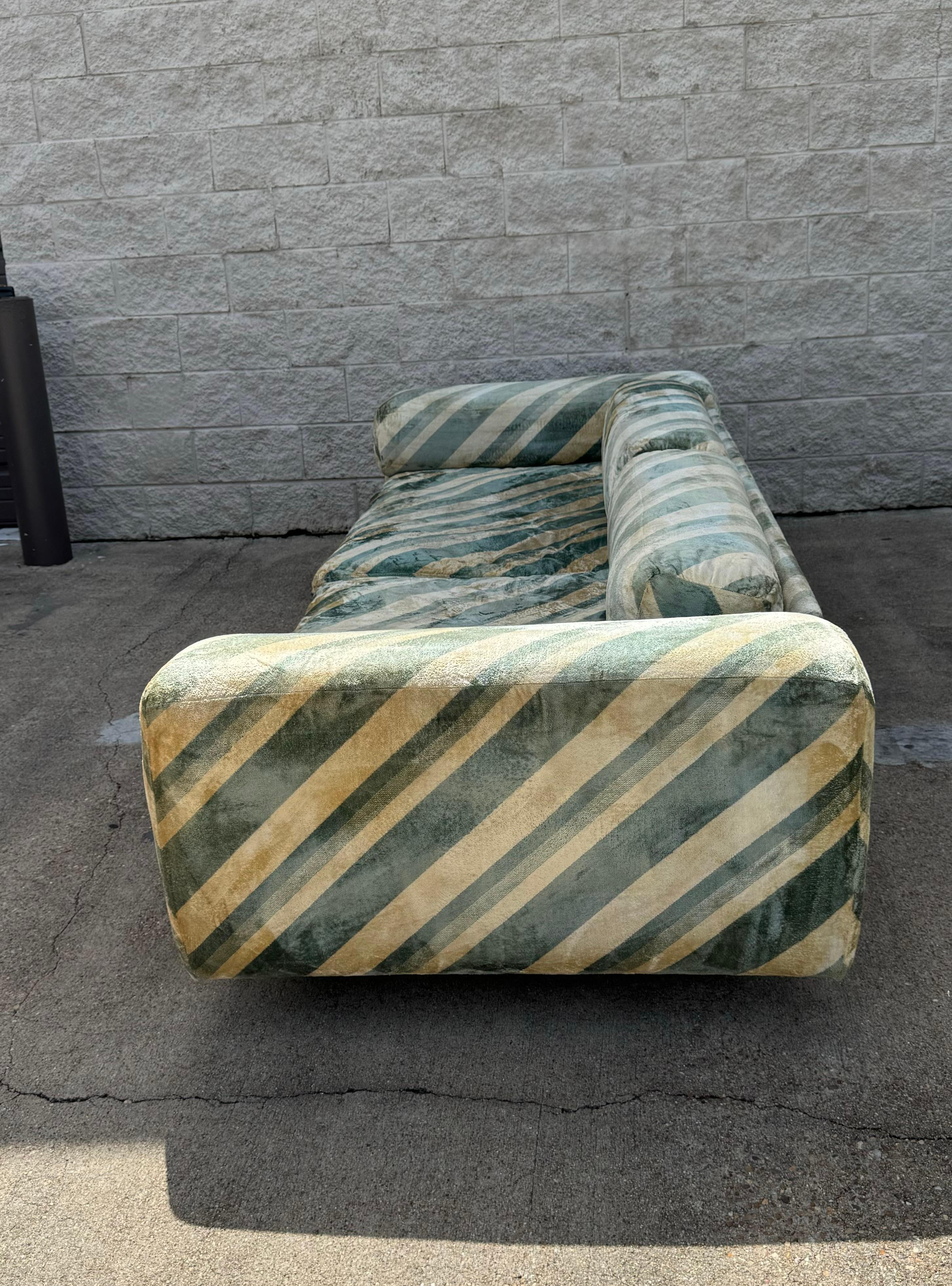 British Howard Keith 'Diplomat' Sofa in Original Striped Upholstery