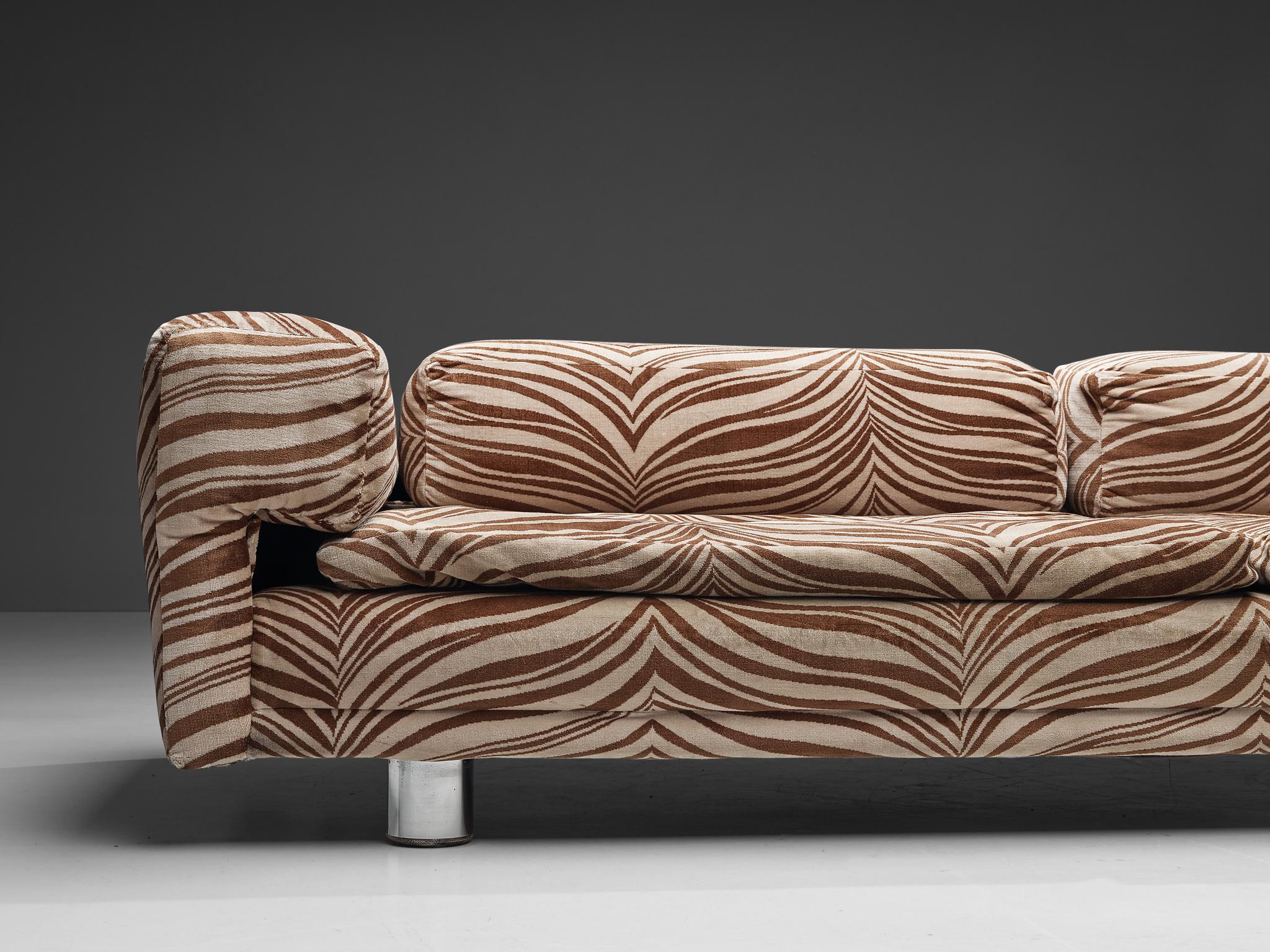 Mid-Century Modern Howard Keith 'Diplomat' Sofa in Original Striped Upholstery