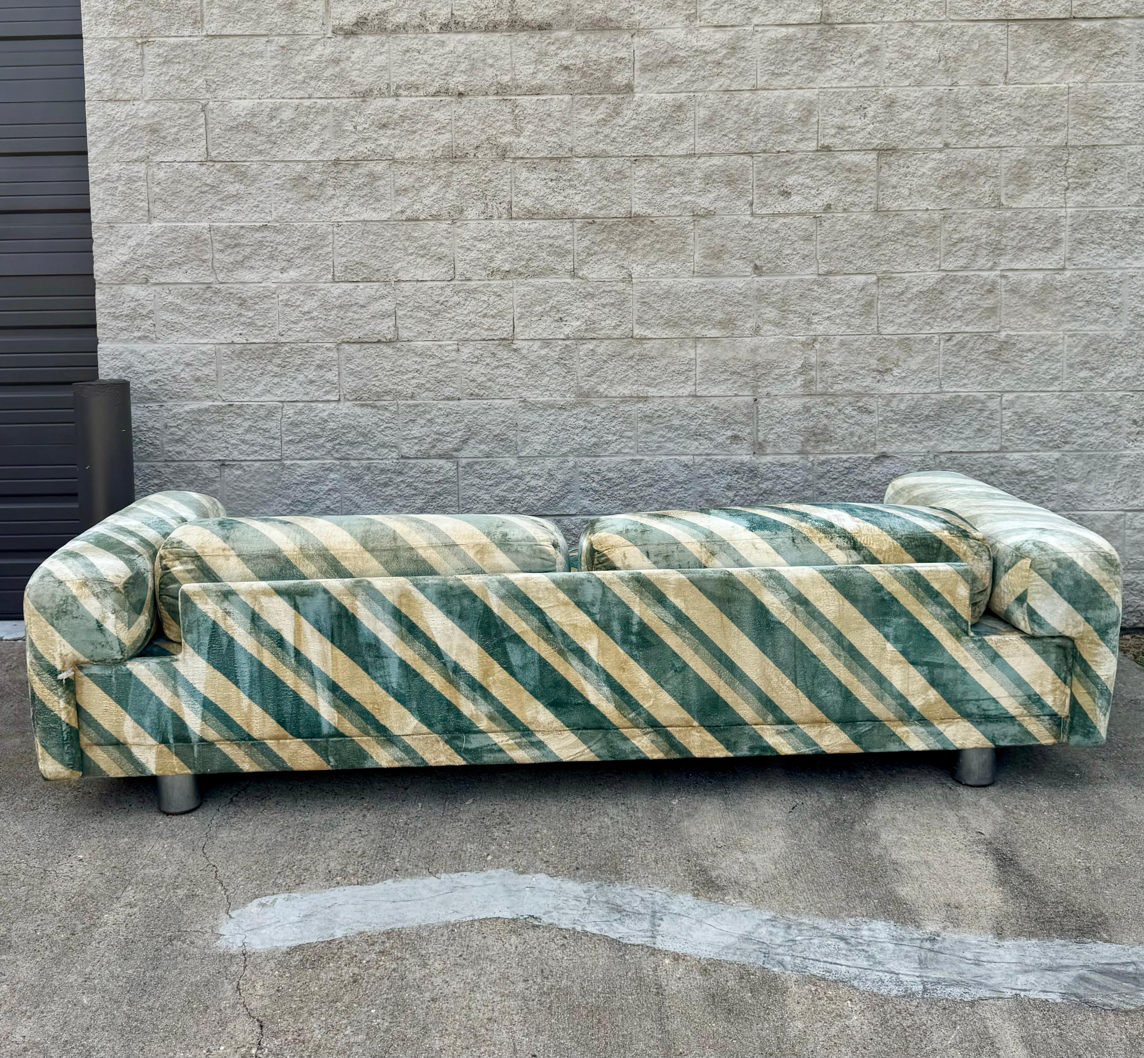 Howard Keith 'Diplomat' Sofa in Original Striped Upholstery In Good Condition In Stafford, TX