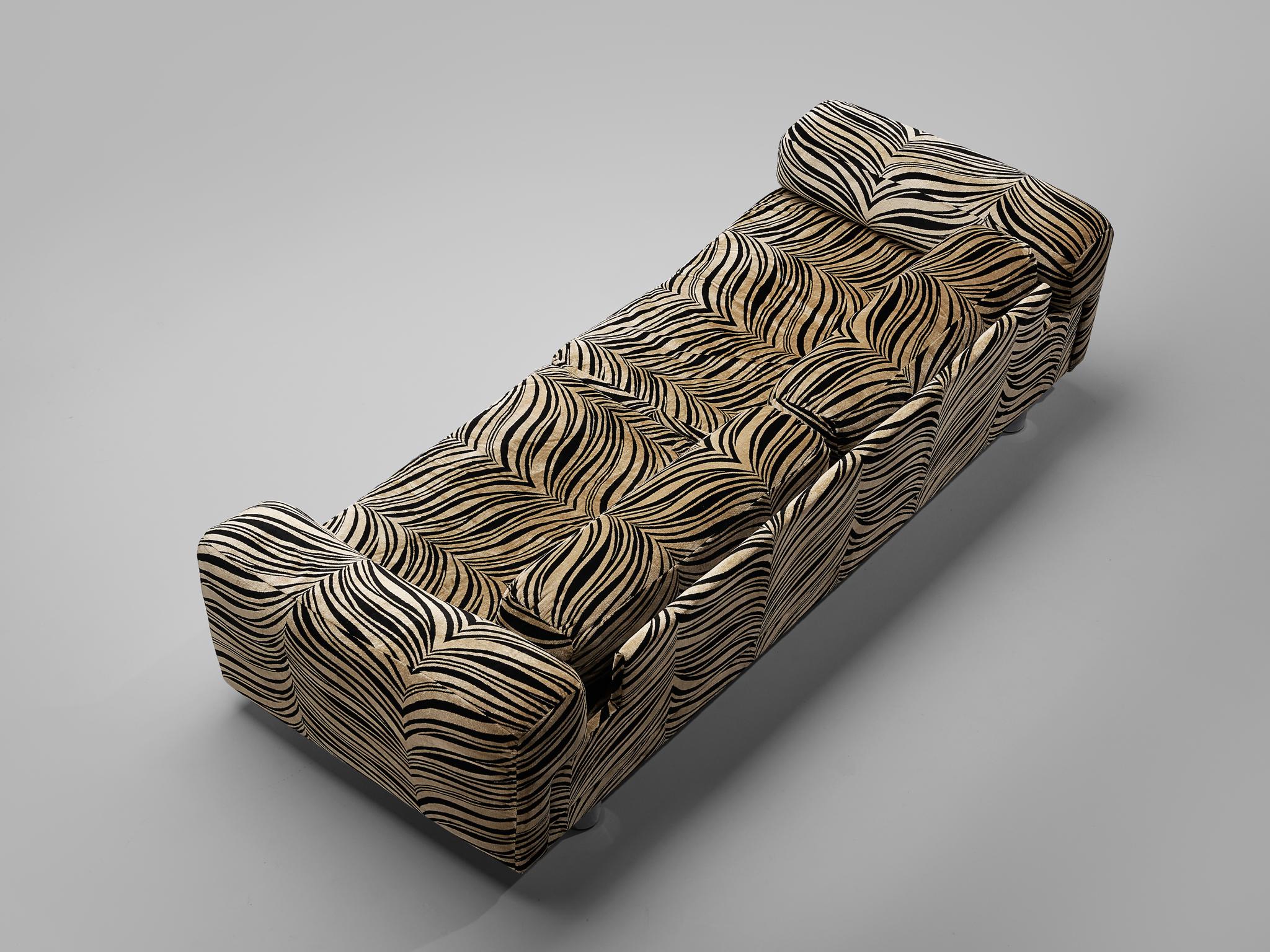 Metal Howard Keith 'Diplomat' Sofa in Original Striped Upholstery