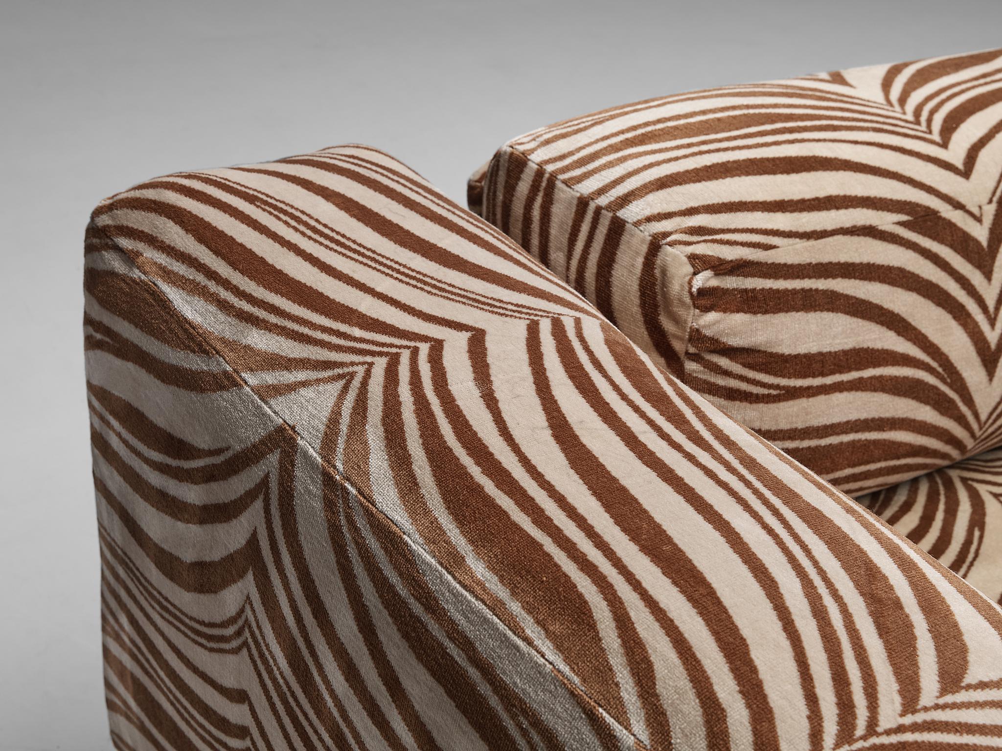 Steel Howard Keith 'Diplomat' Sofa in Original Striped Upholstery