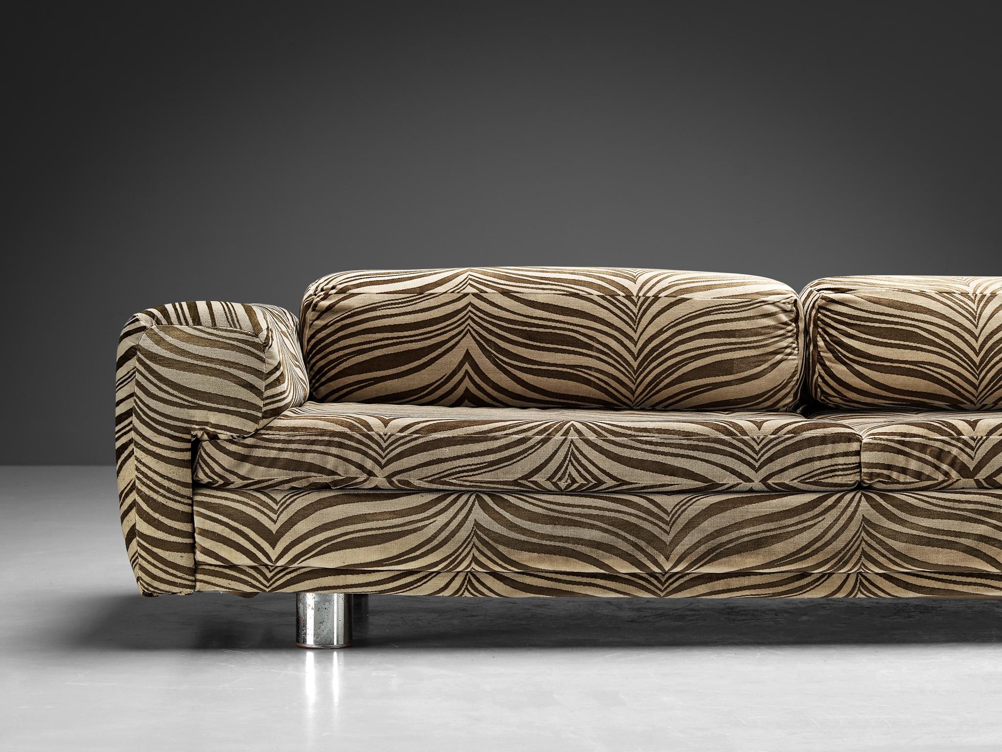 Late 20th Century Howard Keith for HK Furniture 'Diplomat' Sofa in Zebra Velvet Upholstery