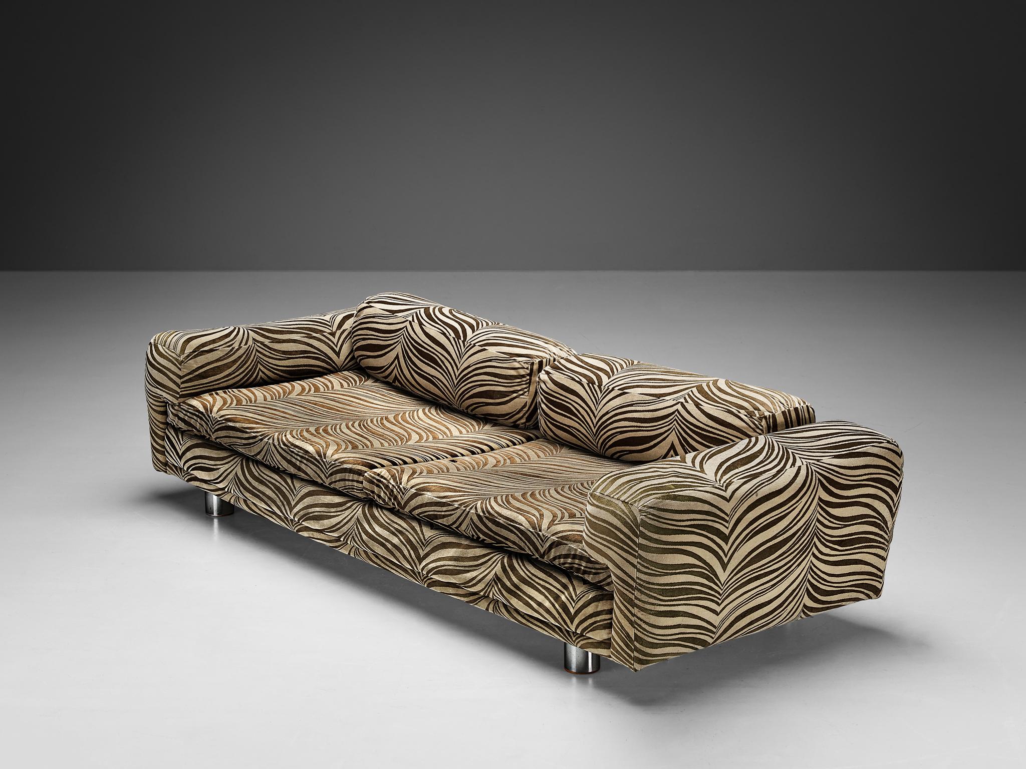 Howard Keith for HK Furniture 'Diplomat' Sofa in Zebra Velvet Upholstery 1