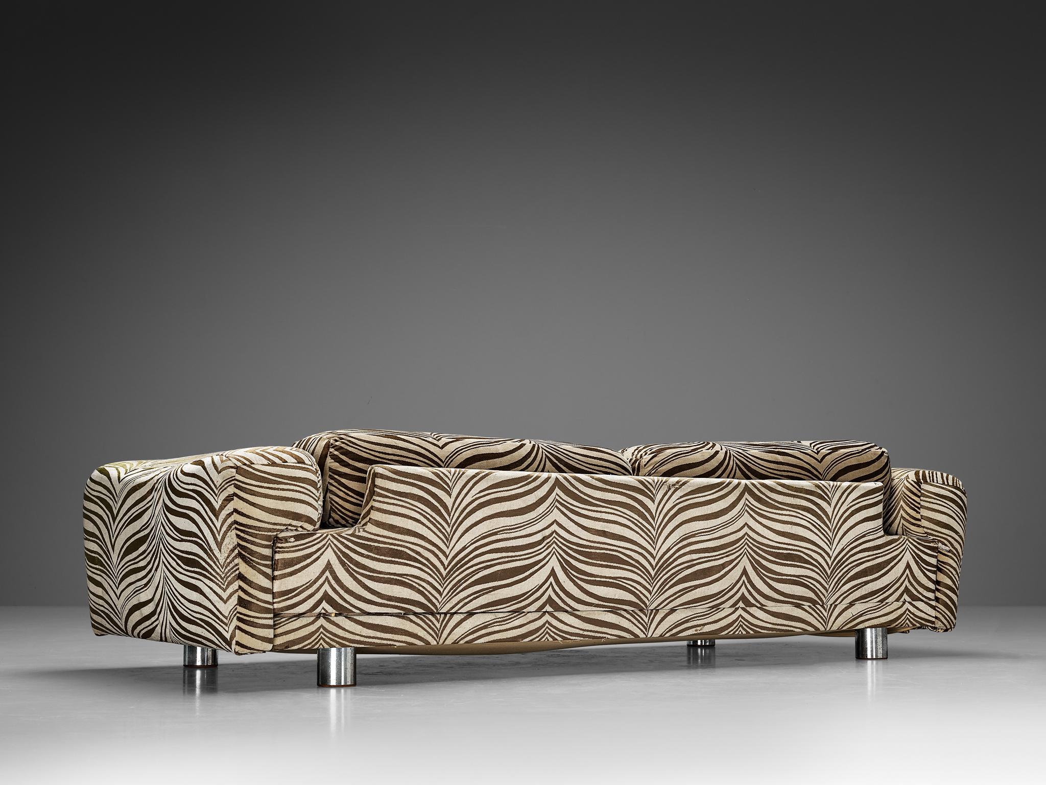 Howard Keith for HK Furniture 'Diplomat' Sofa in Zebra Velvet Upholstery 2