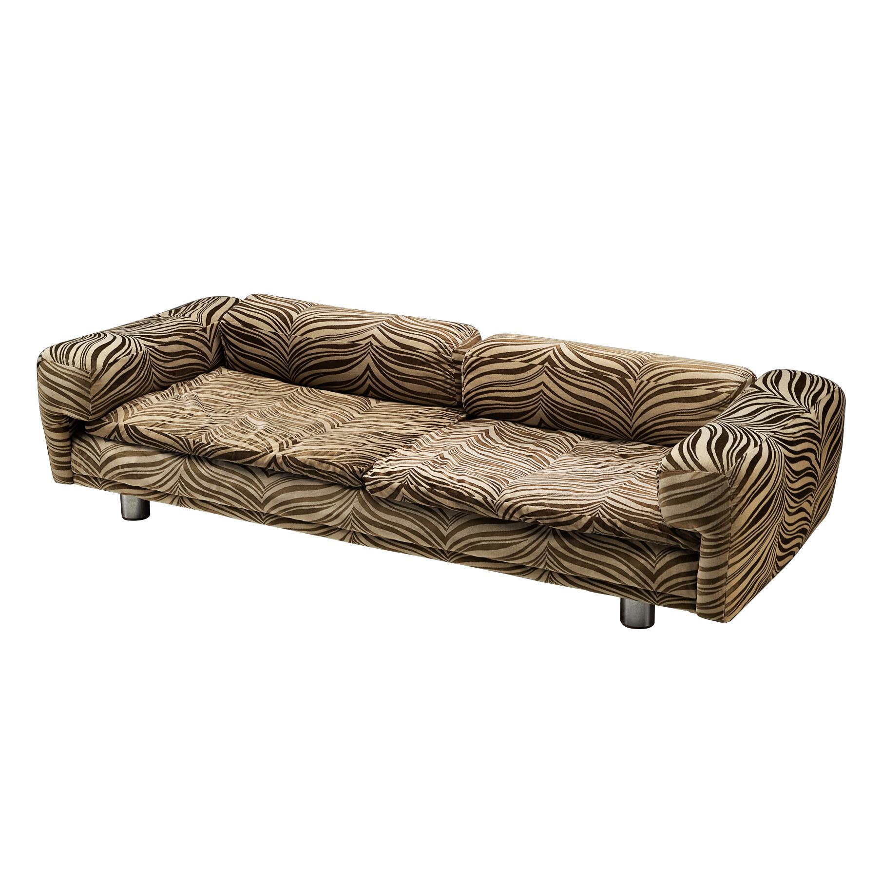 Howard Keith for HK Furniture 'Diplomat' Sofa in Zebra Velvet Upholstery