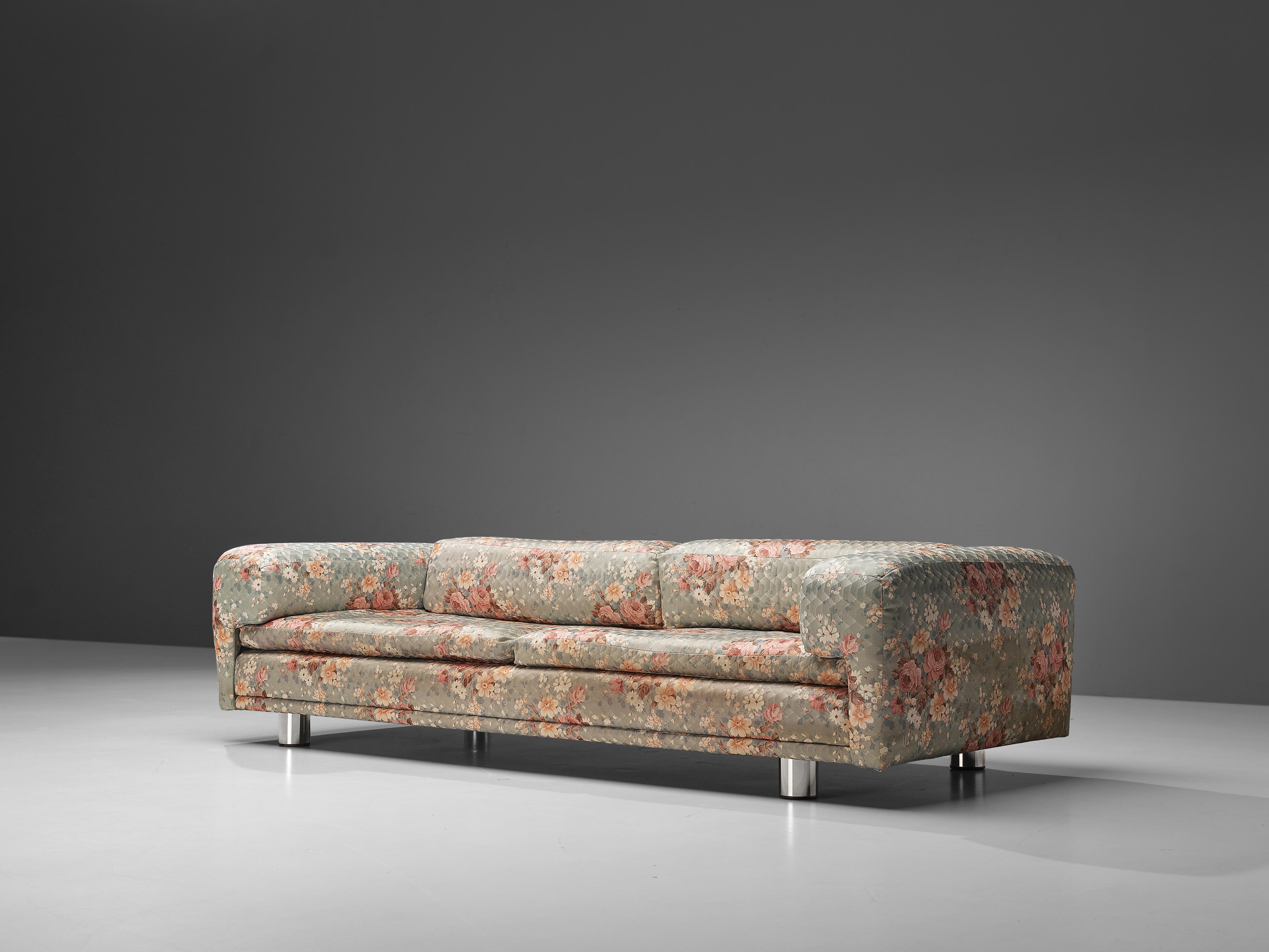 British Howard Keith Grand 'Diplomat' Sofa in Bright Floral Upholstery