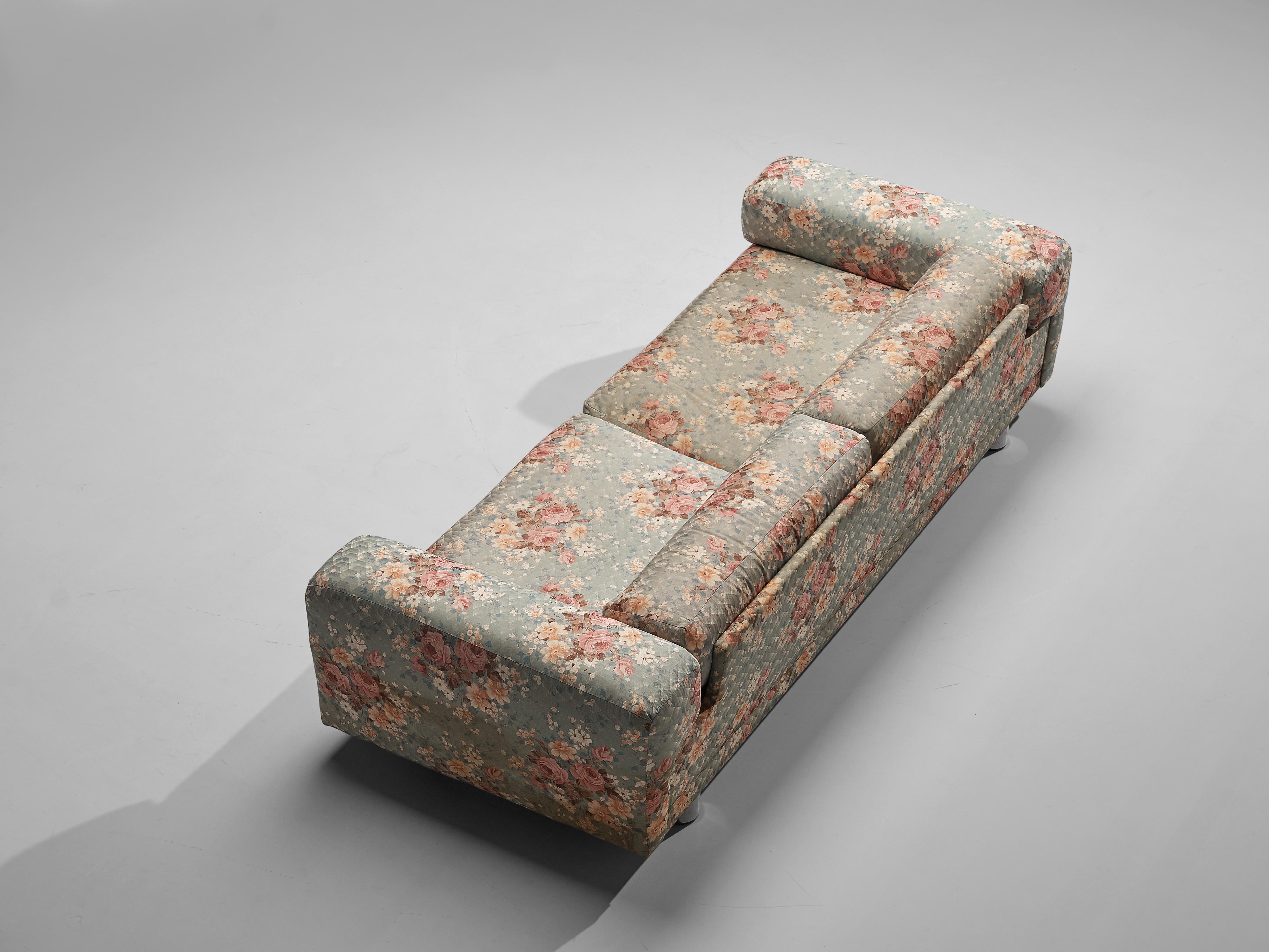Metal Howard Keith Grand 'Diplomat' Sofa in Bright Floral Upholstery