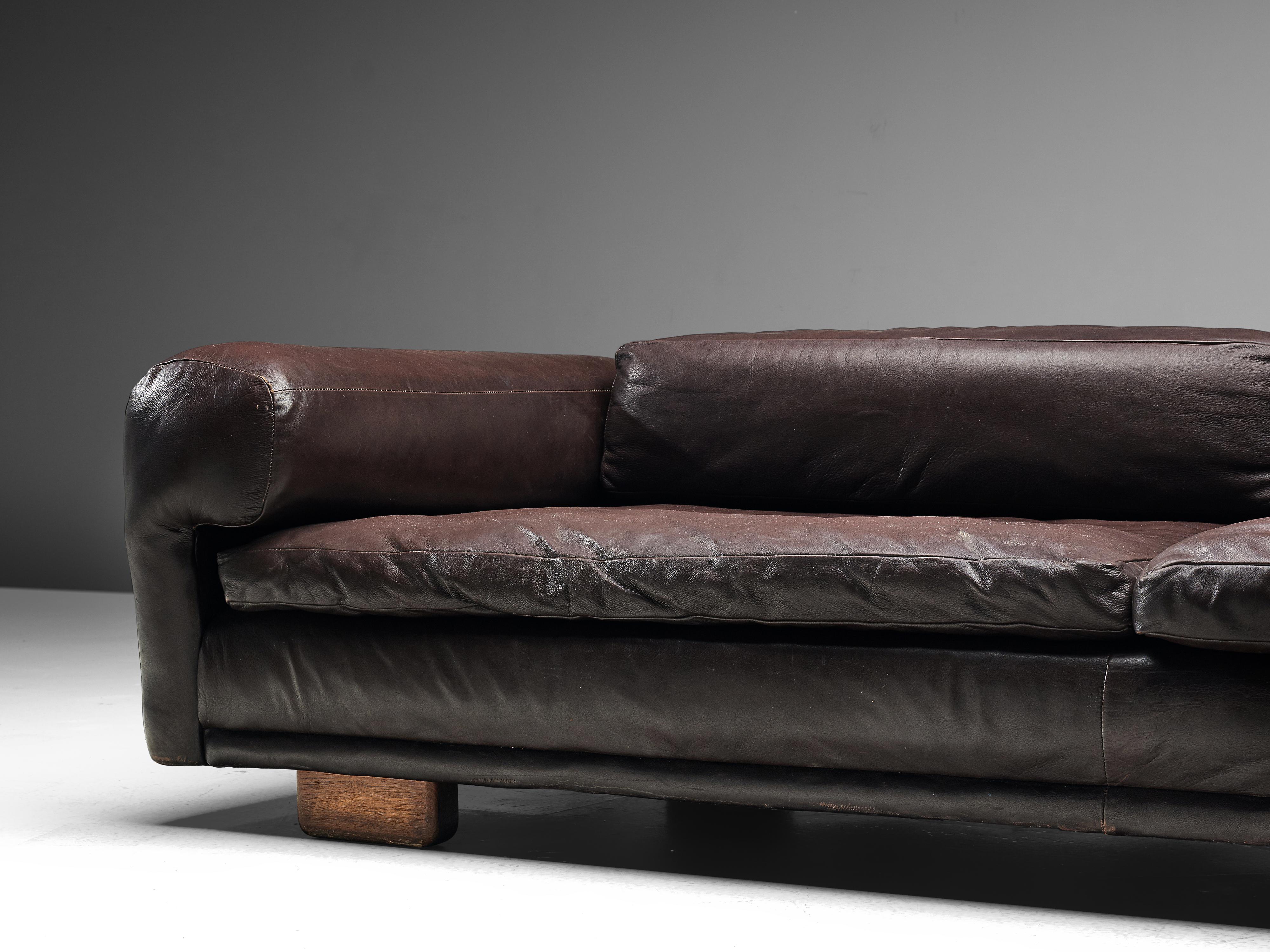 Howard Keith Grand 'Diplomat' Sofa in Brown Leather In Good Condition In Waalwijk, NL