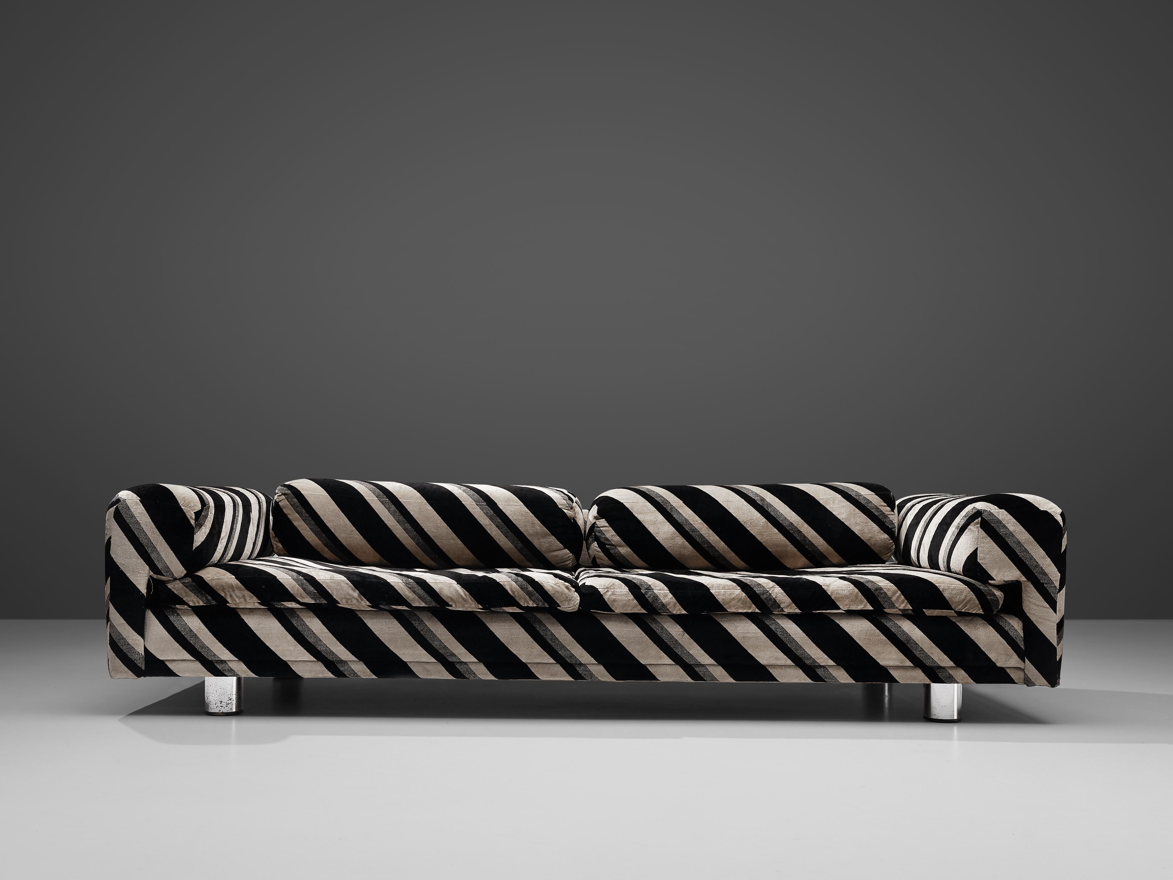 Metal Howard Keith Grand 'Diplomat' Sofa in Original Striped Fabric